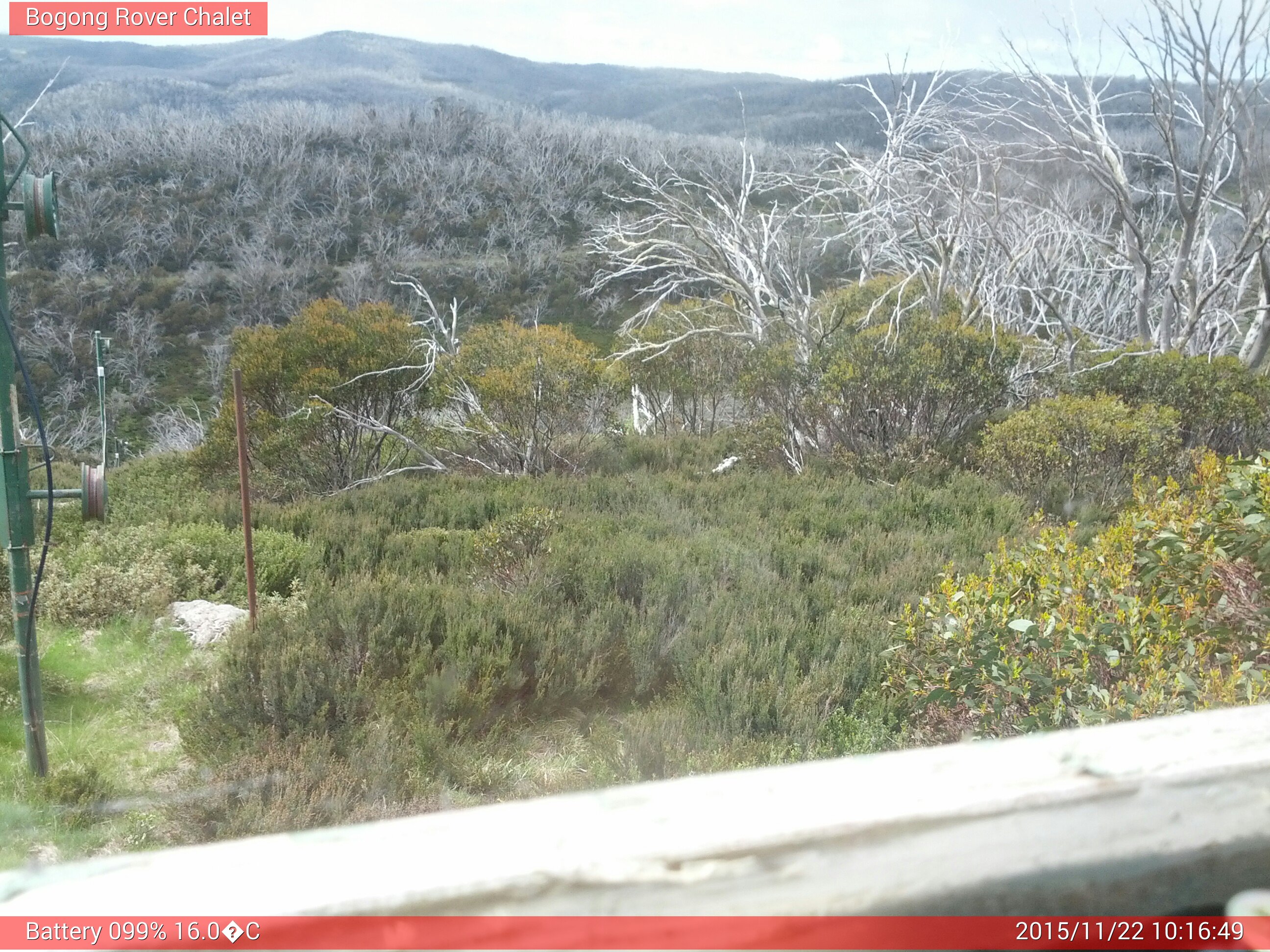 Bogong Web Cam 10:16am Sunday 22nd of November 2015