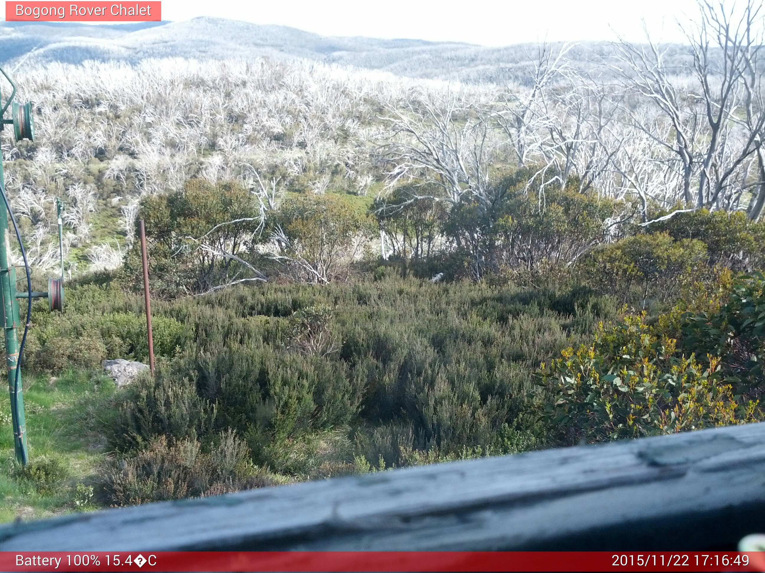 Bogong Web Cam 5:16pm Sunday 22nd of November 2015