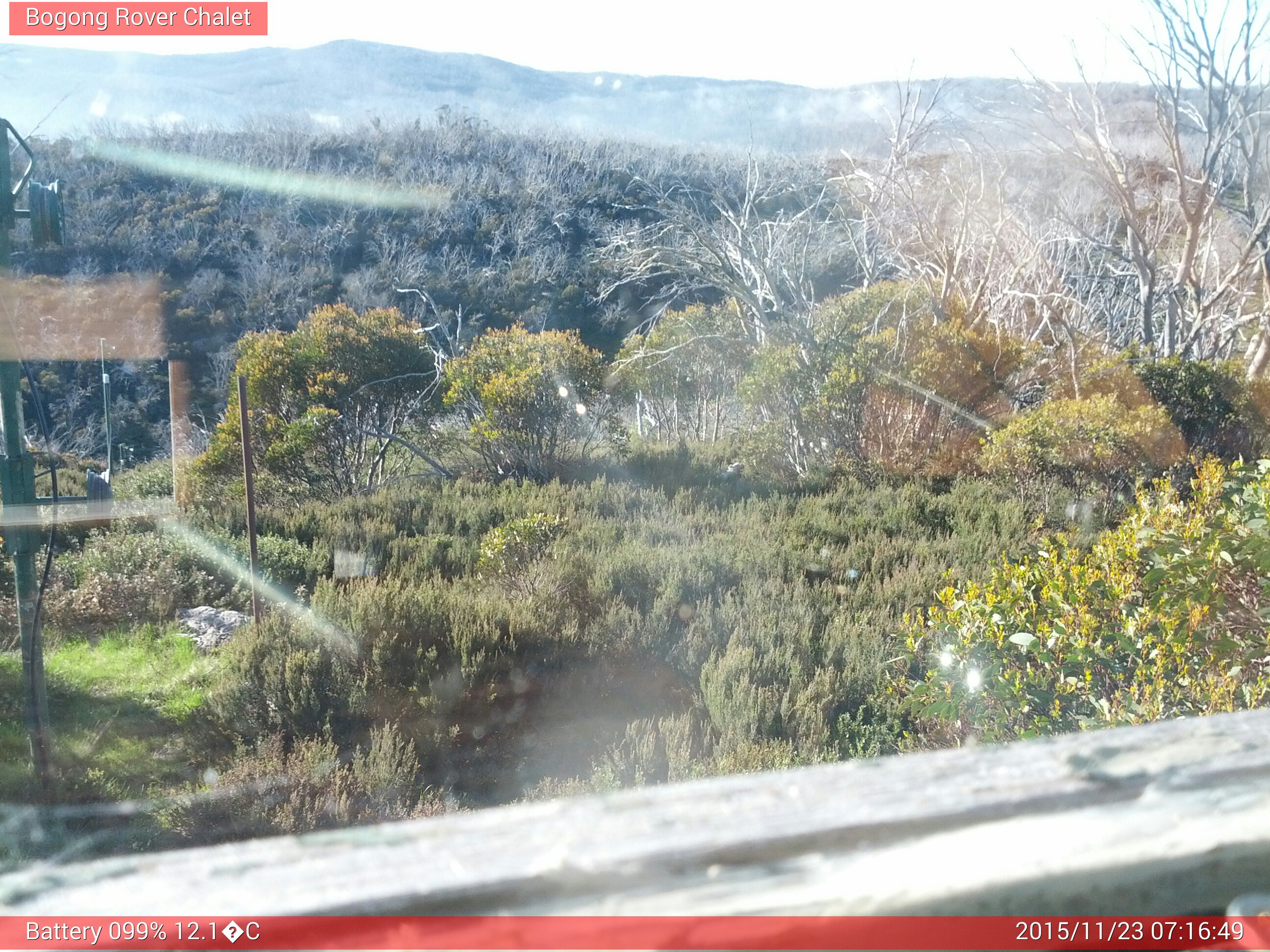 Bogong Web Cam 7:16am Monday 23rd of November 2015