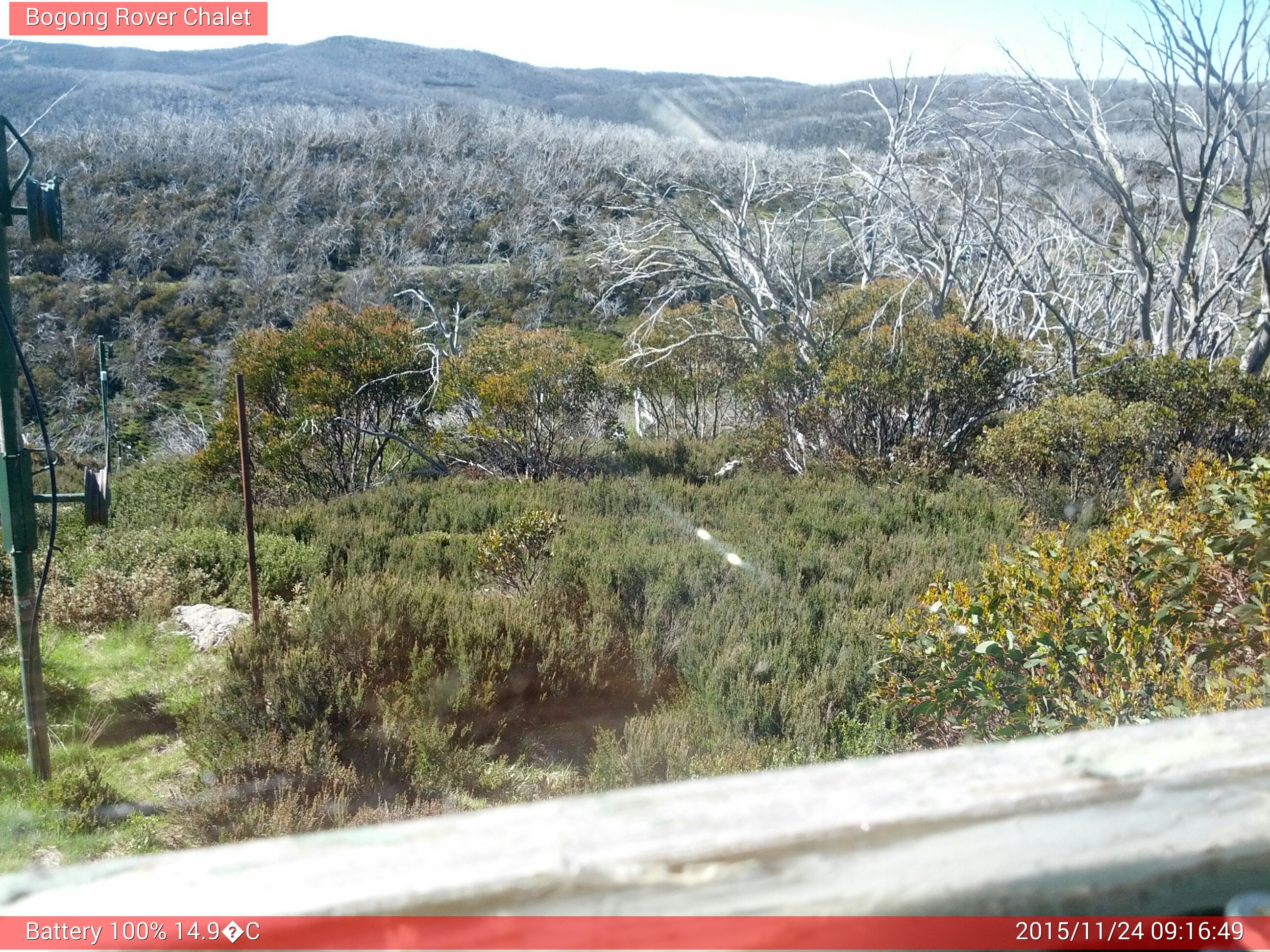 Bogong Web Cam 9:16am Tuesday 24th of November 2015