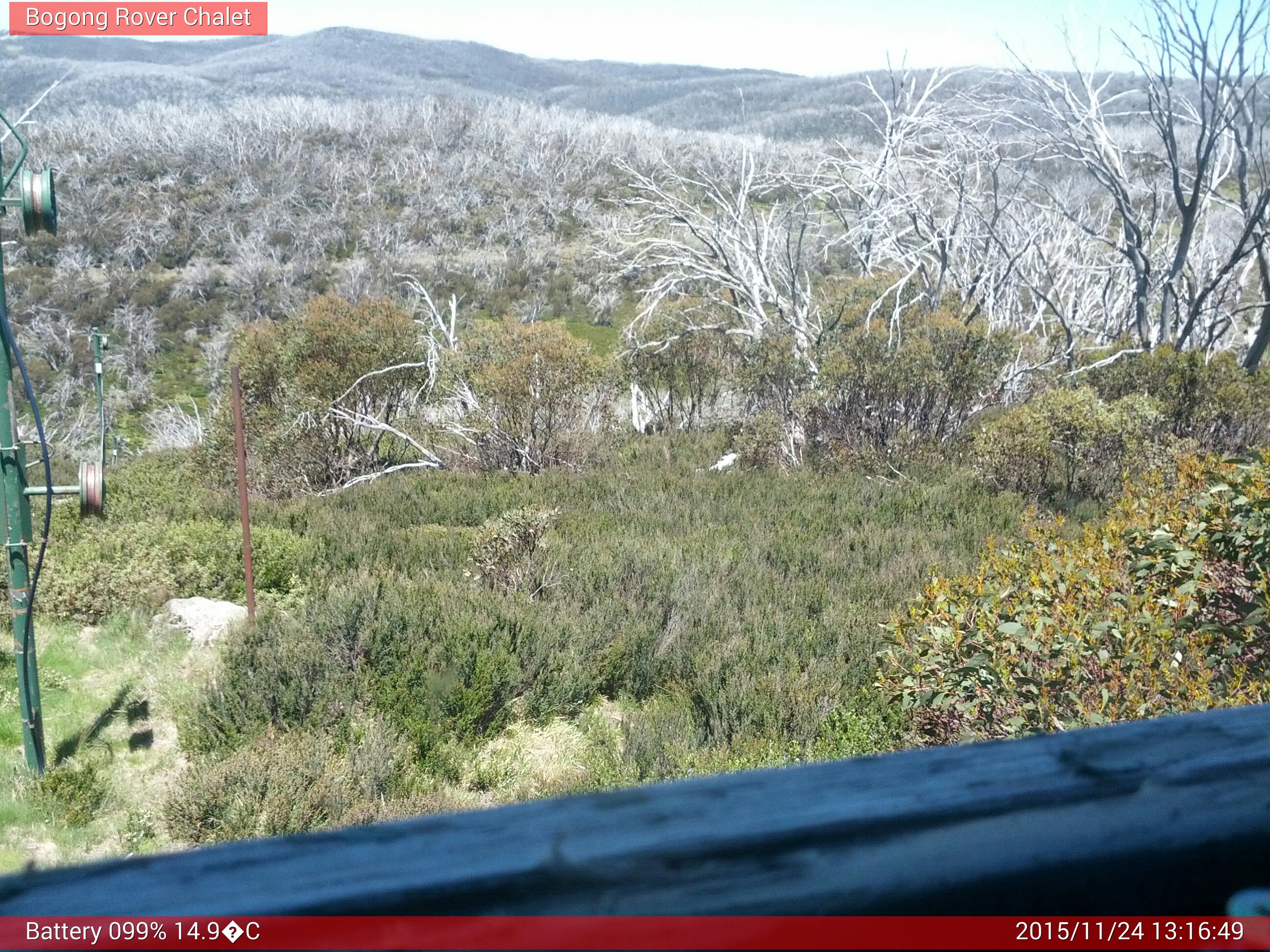 Bogong Web Cam 1:16pm Tuesday 24th of November 2015