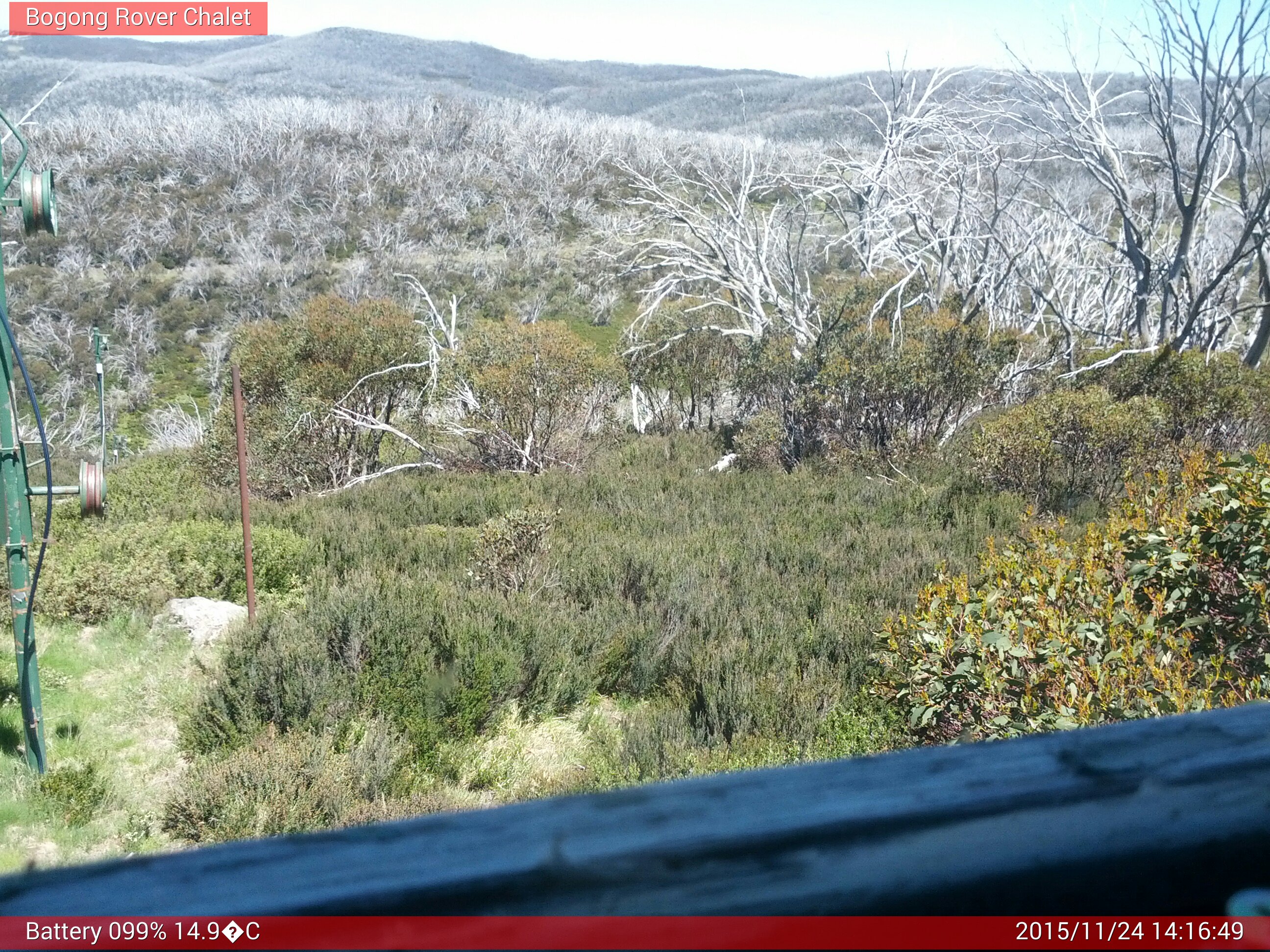 Bogong Web Cam 2:16pm Tuesday 24th of November 2015