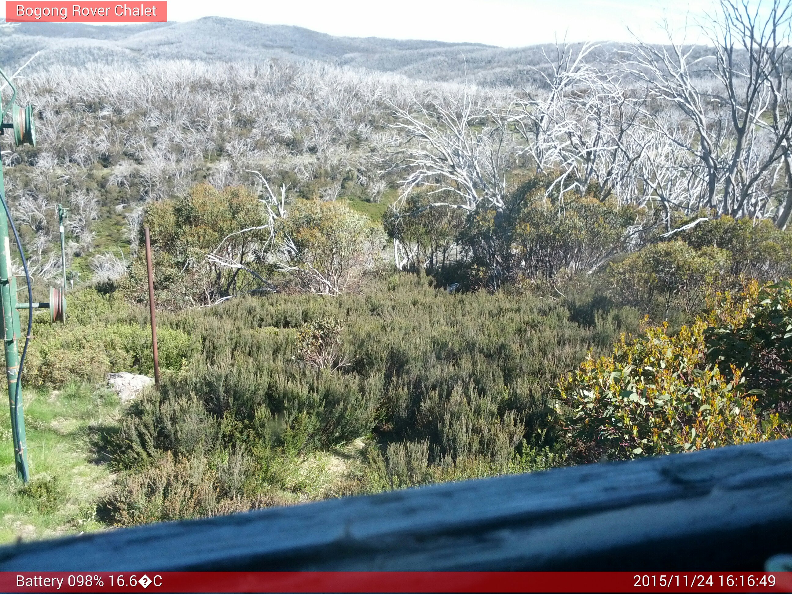 Bogong Web Cam 4:16pm Tuesday 24th of November 2015