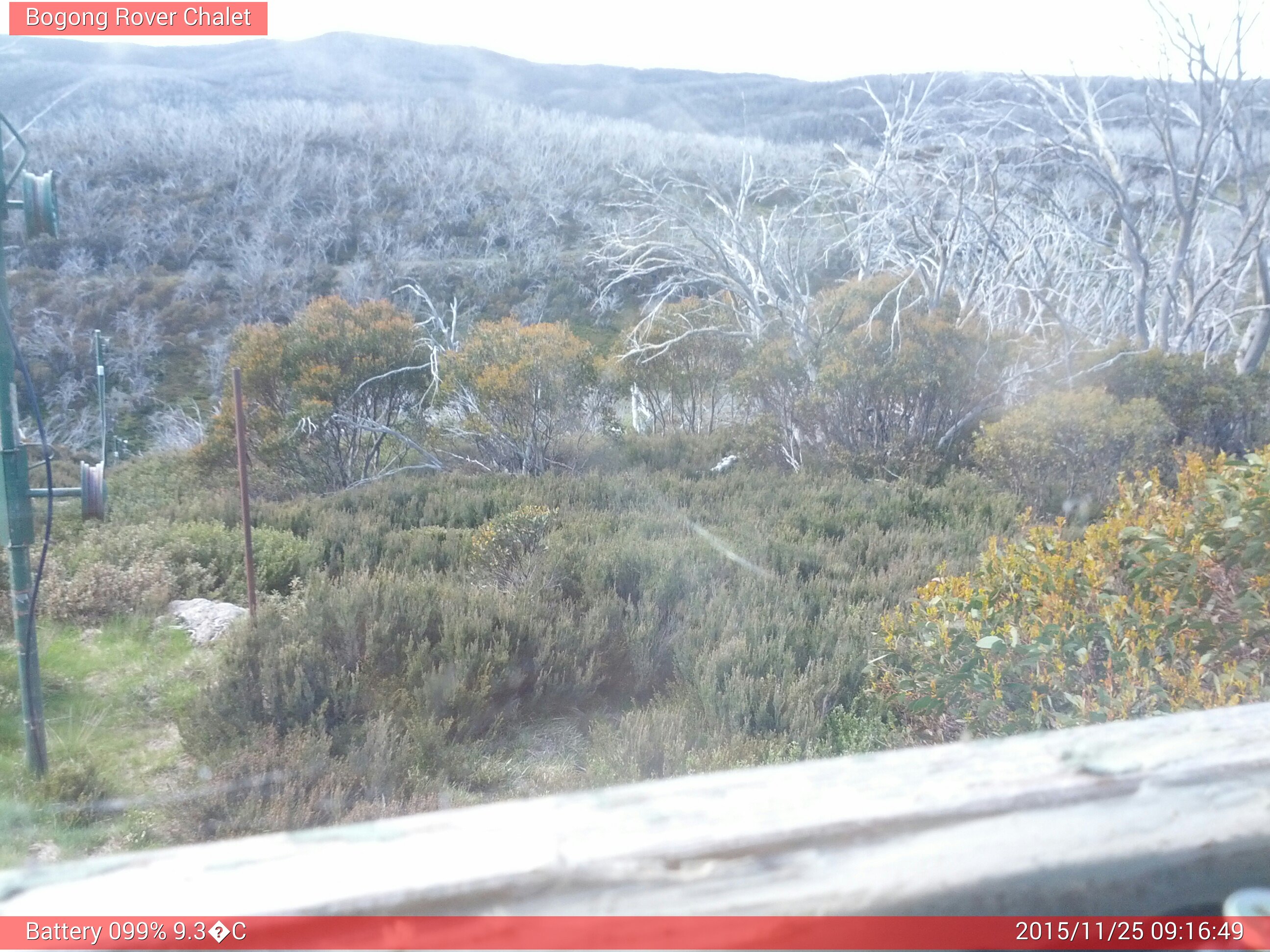 Bogong Web Cam 9:16am Wednesday 25th of November 2015