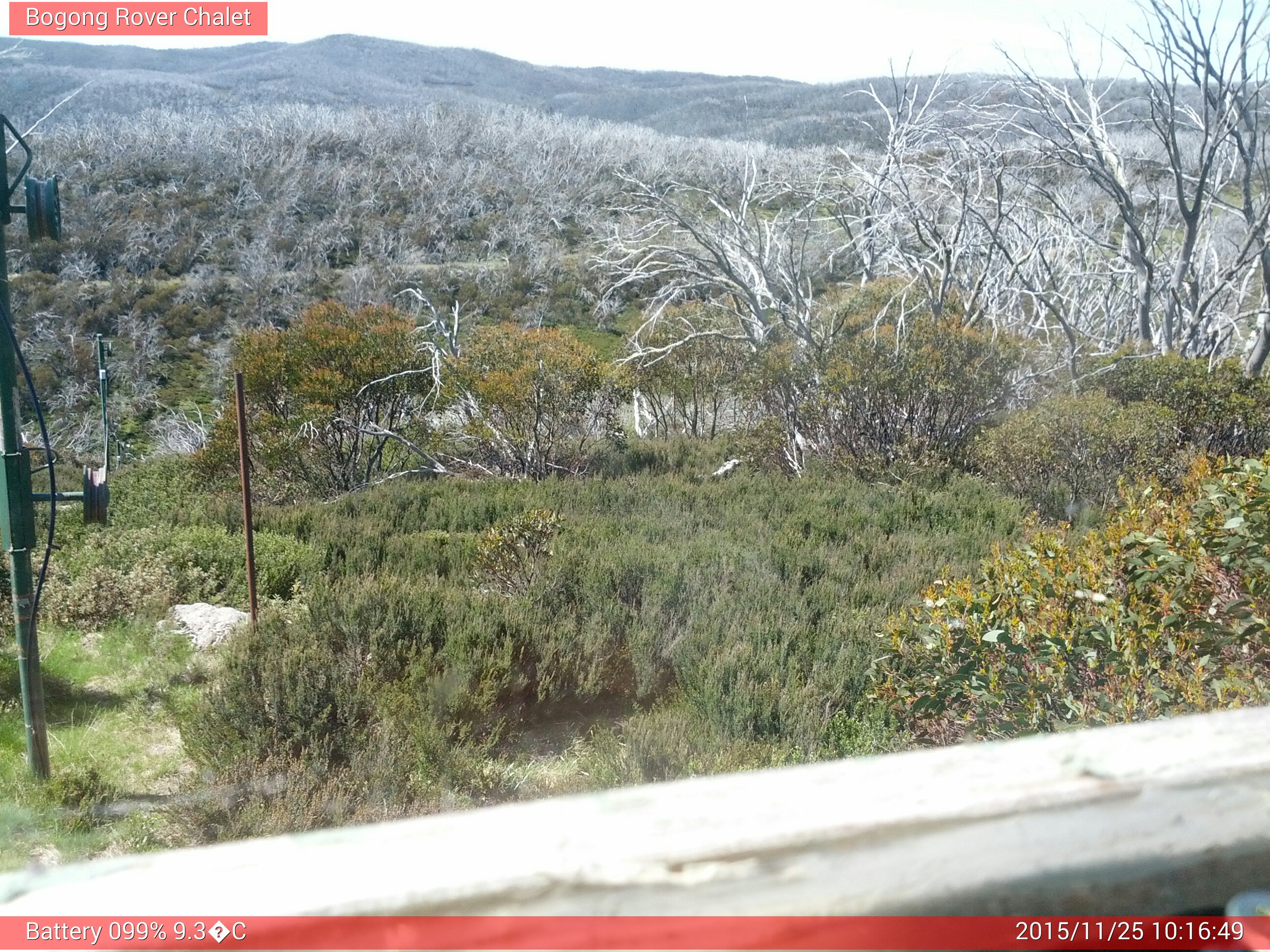 Bogong Web Cam 10:16am Wednesday 25th of November 2015