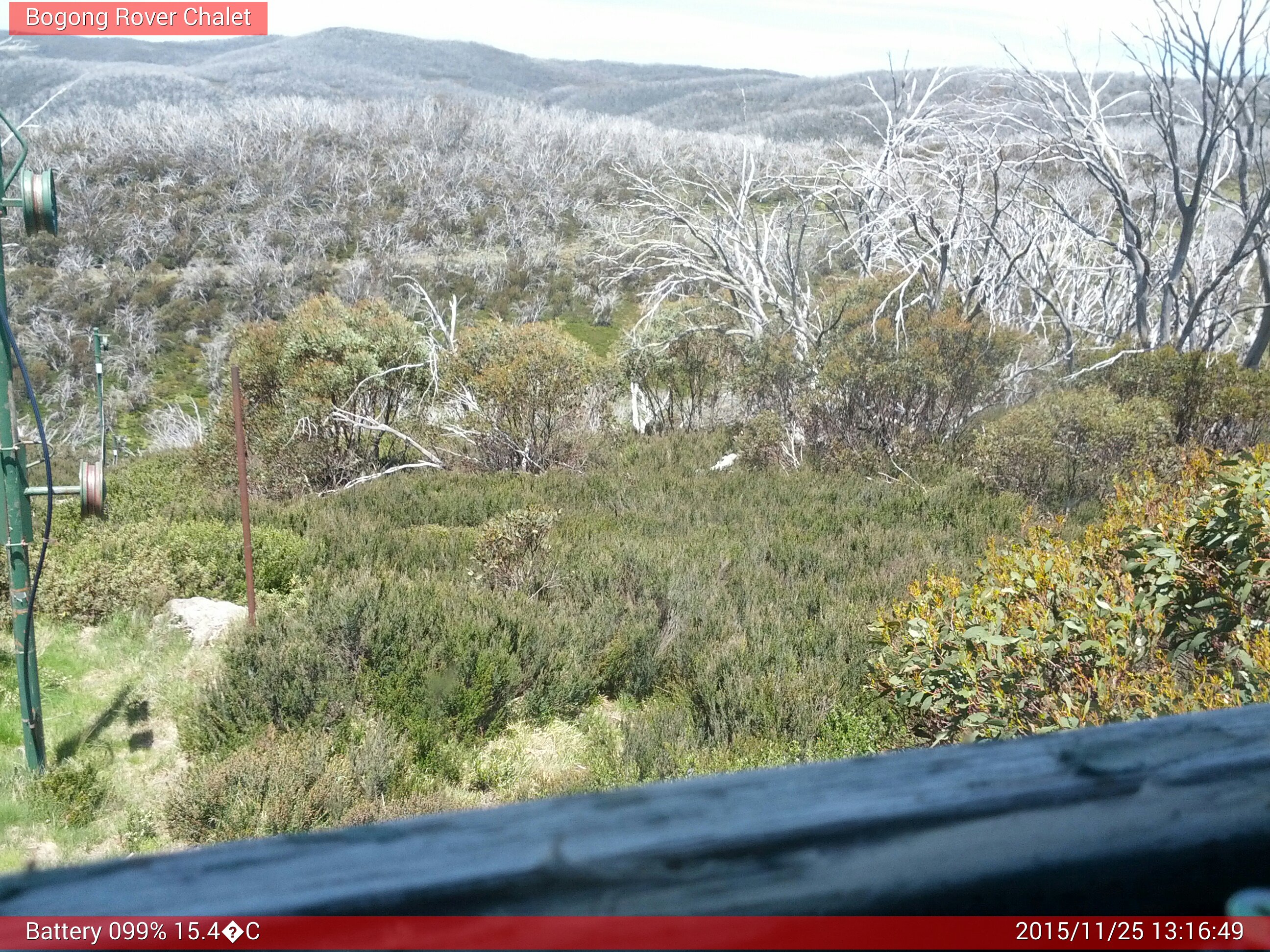 Bogong Web Cam 1:16pm Wednesday 25th of November 2015