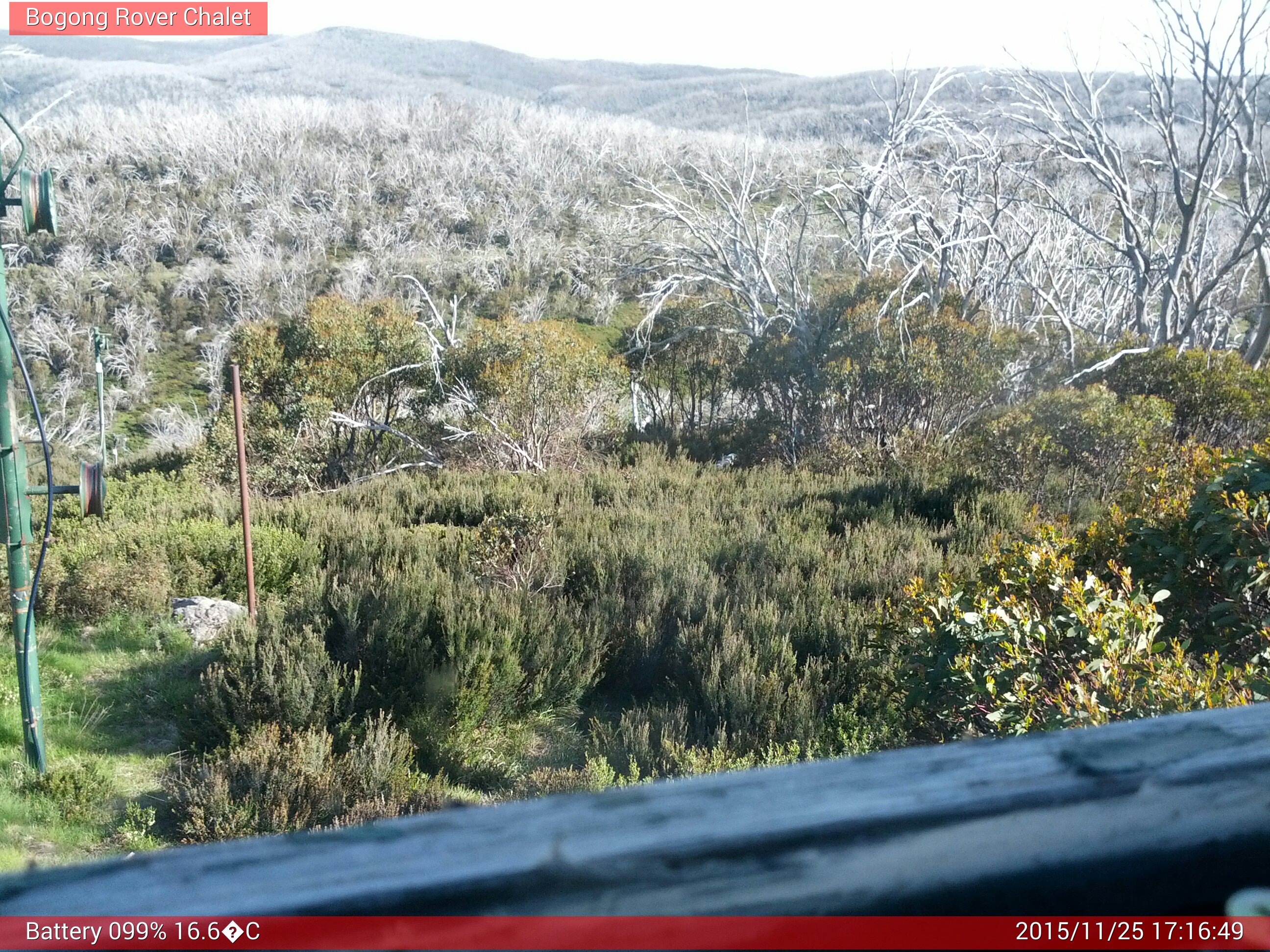 Bogong Web Cam 5:16pm Wednesday 25th of November 2015