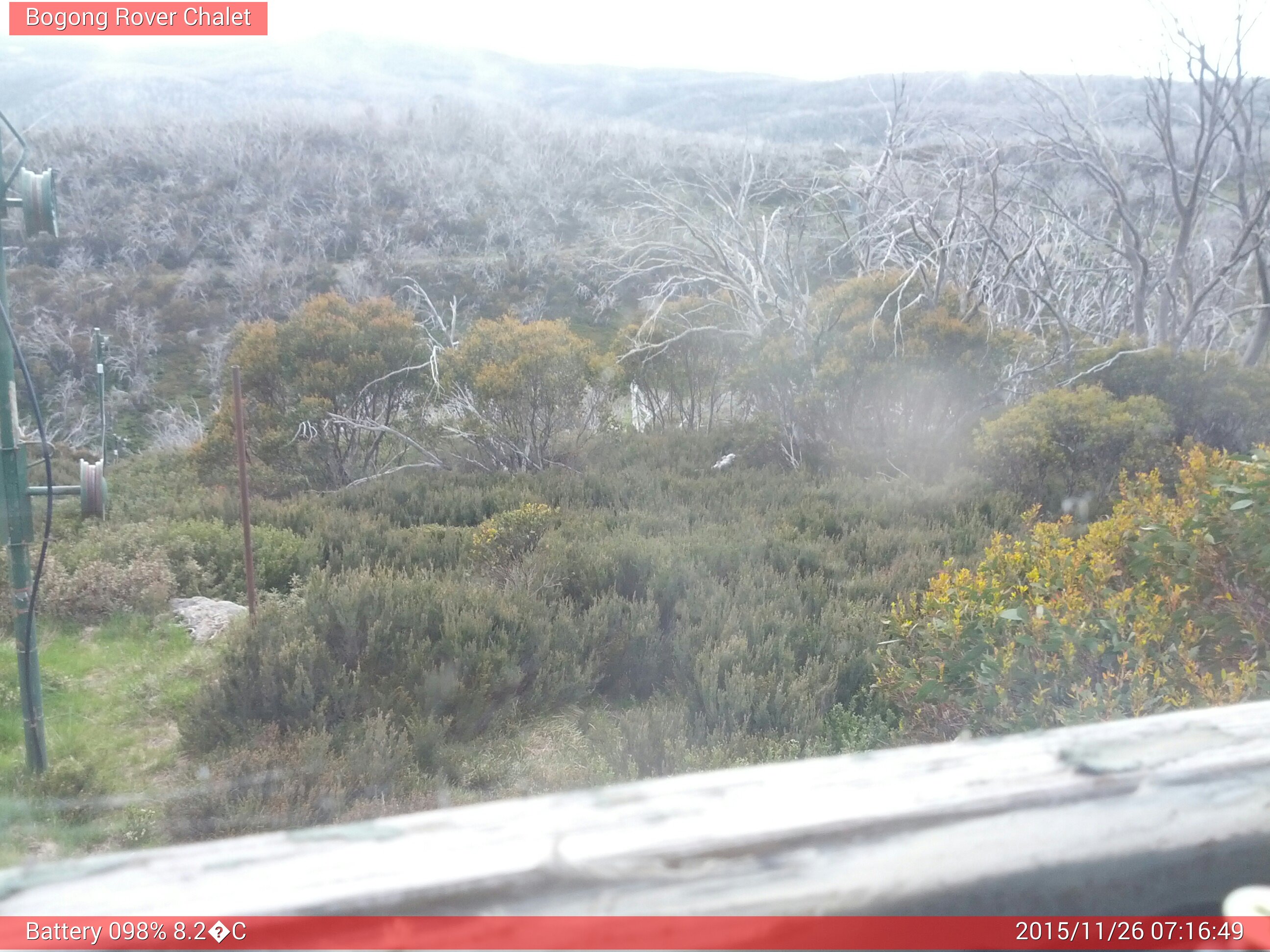 Bogong Web Cam 7:16am Thursday 26th of November 2015