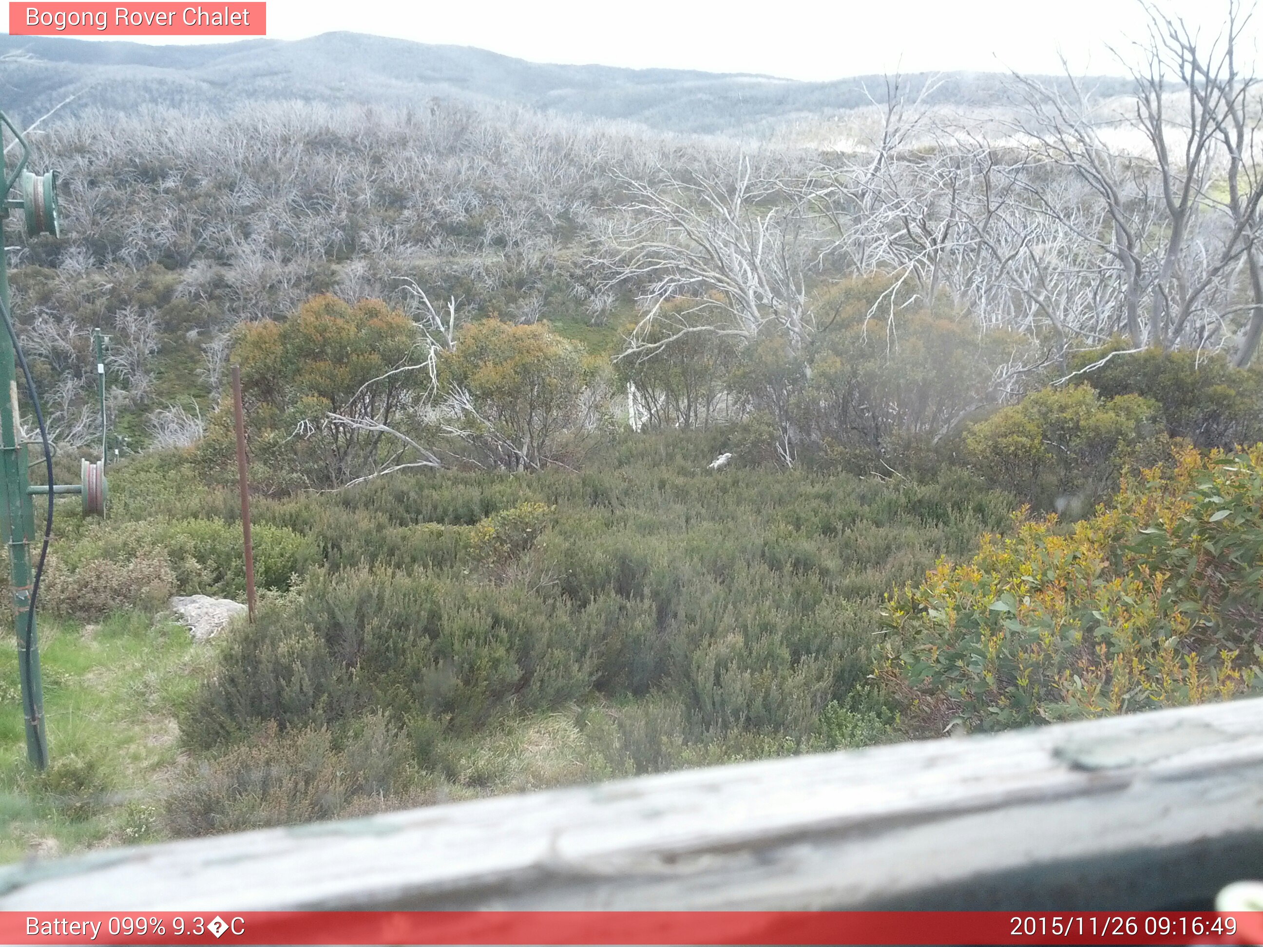 Bogong Web Cam 9:16am Thursday 26th of November 2015