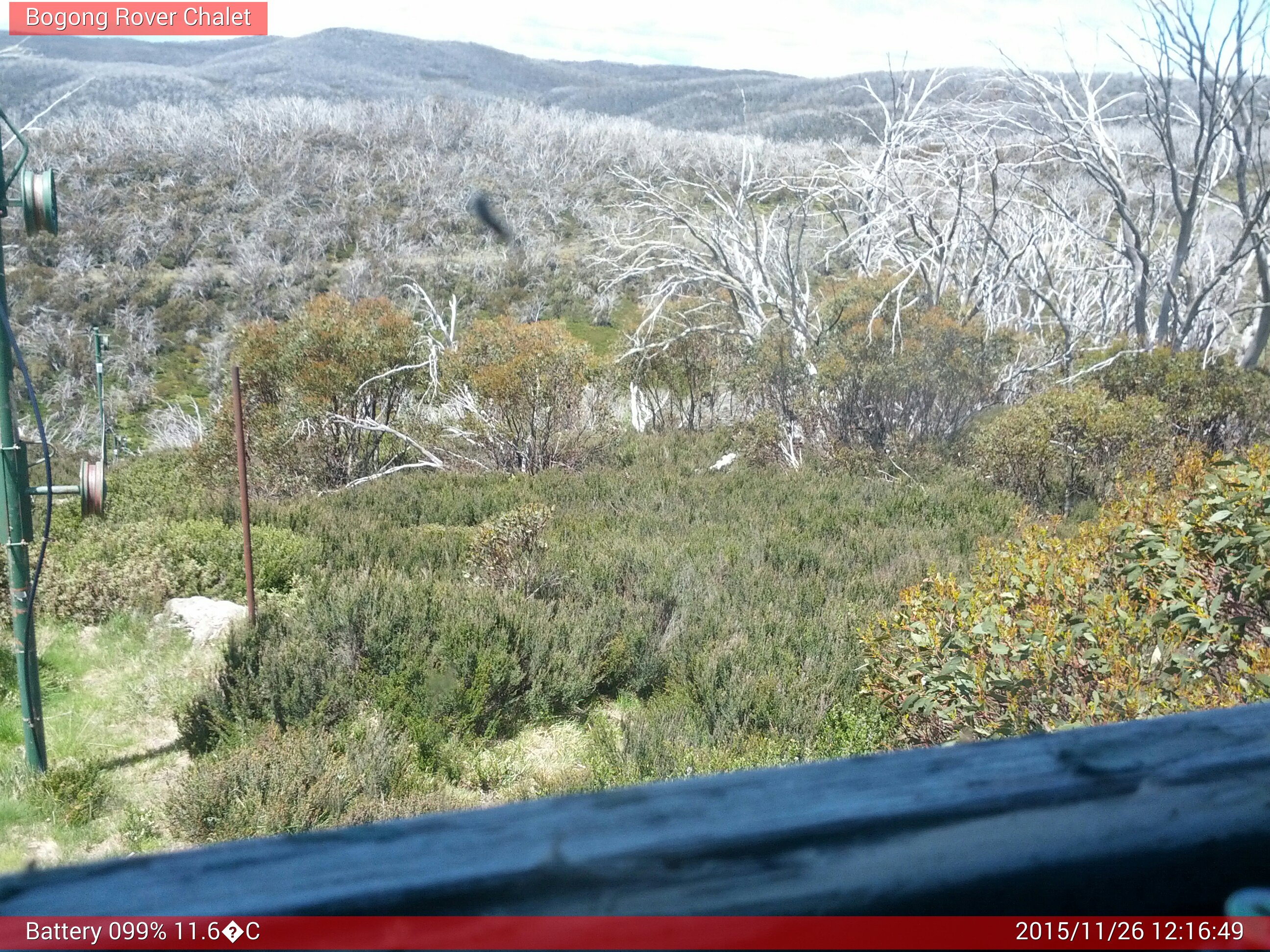 Bogong Web Cam 12:16pm Thursday 26th of November 2015