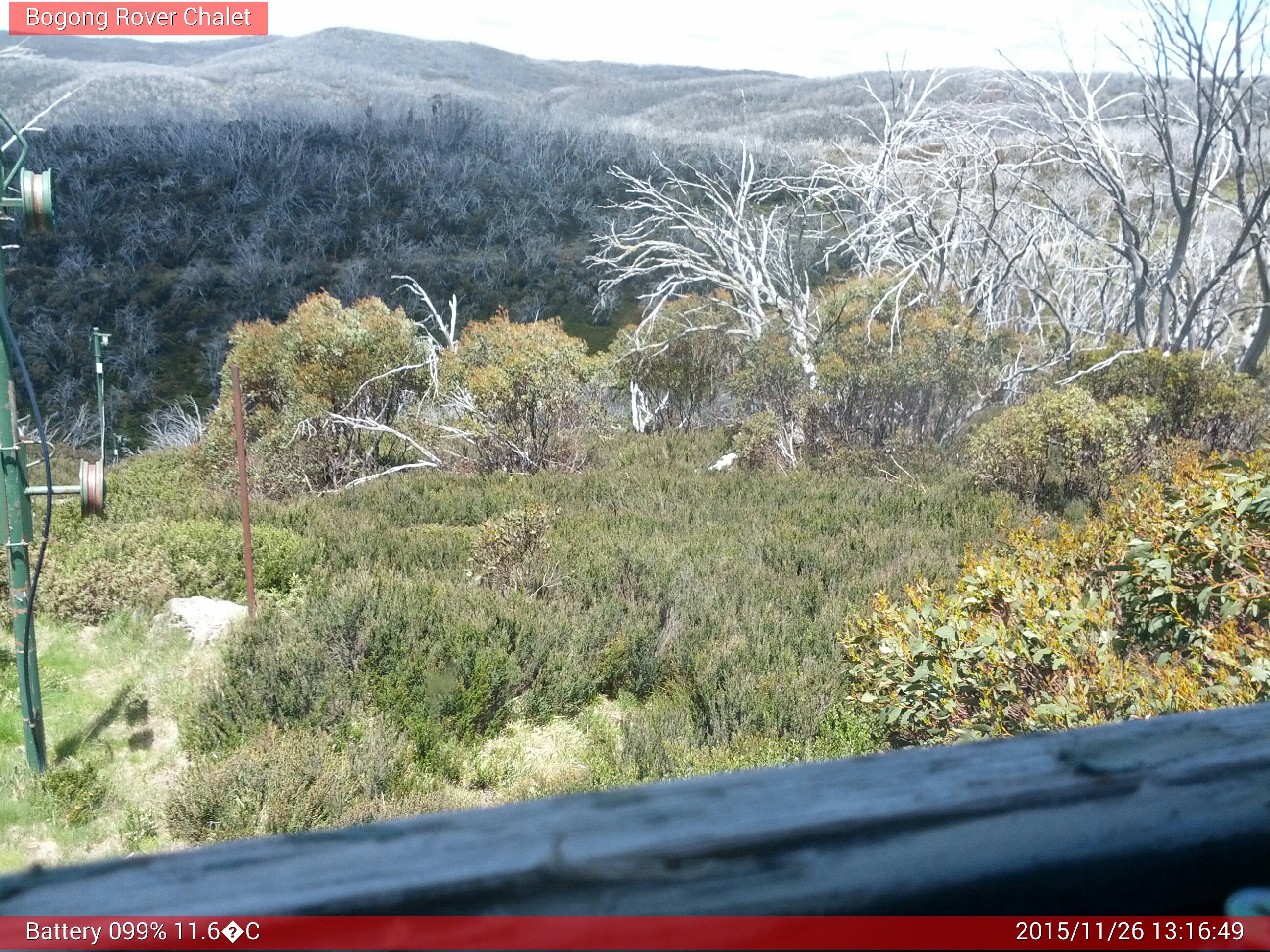 Bogong Web Cam 1:16pm Thursday 26th of November 2015