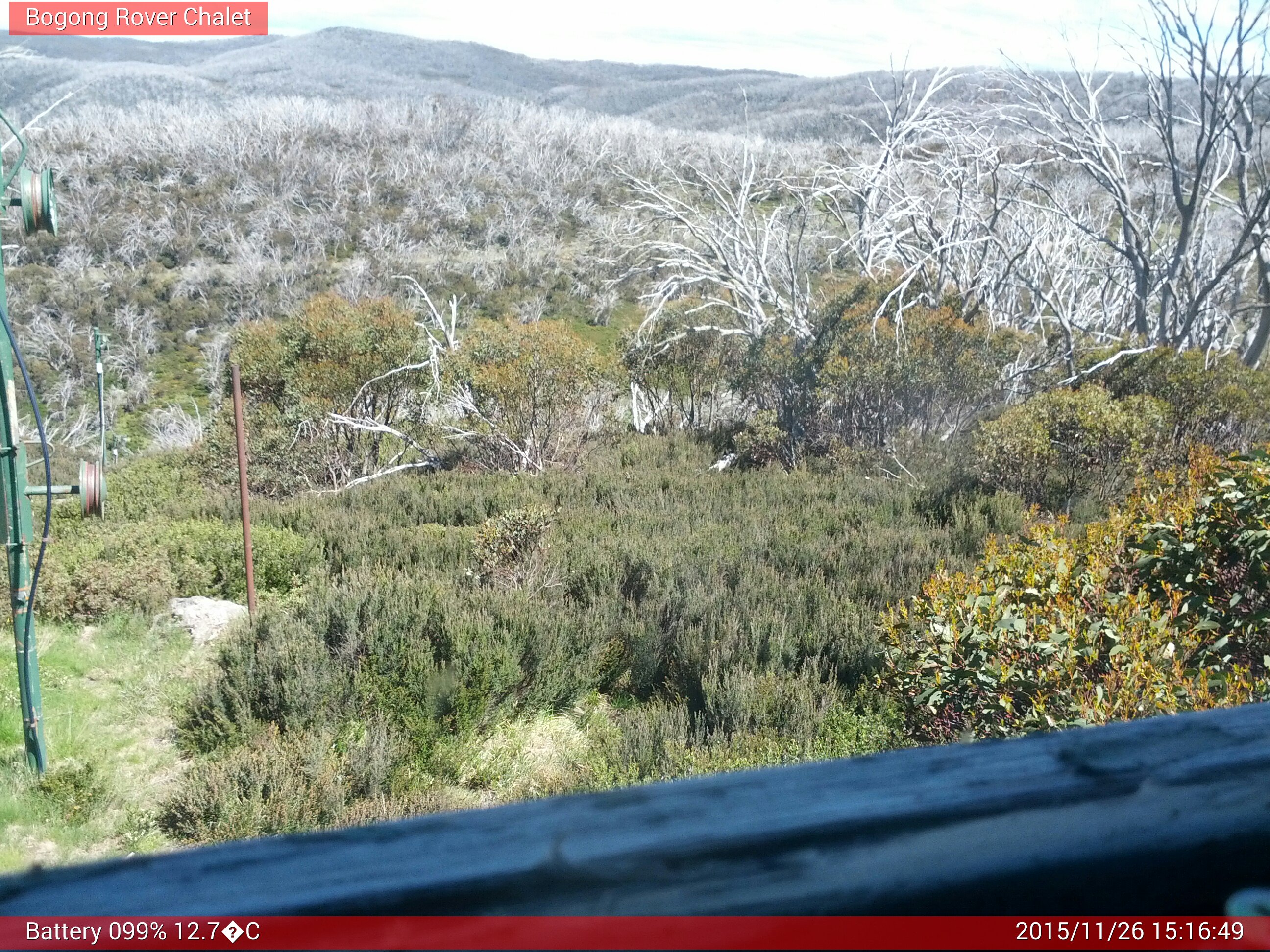 Bogong Web Cam 3:16pm Thursday 26th of November 2015