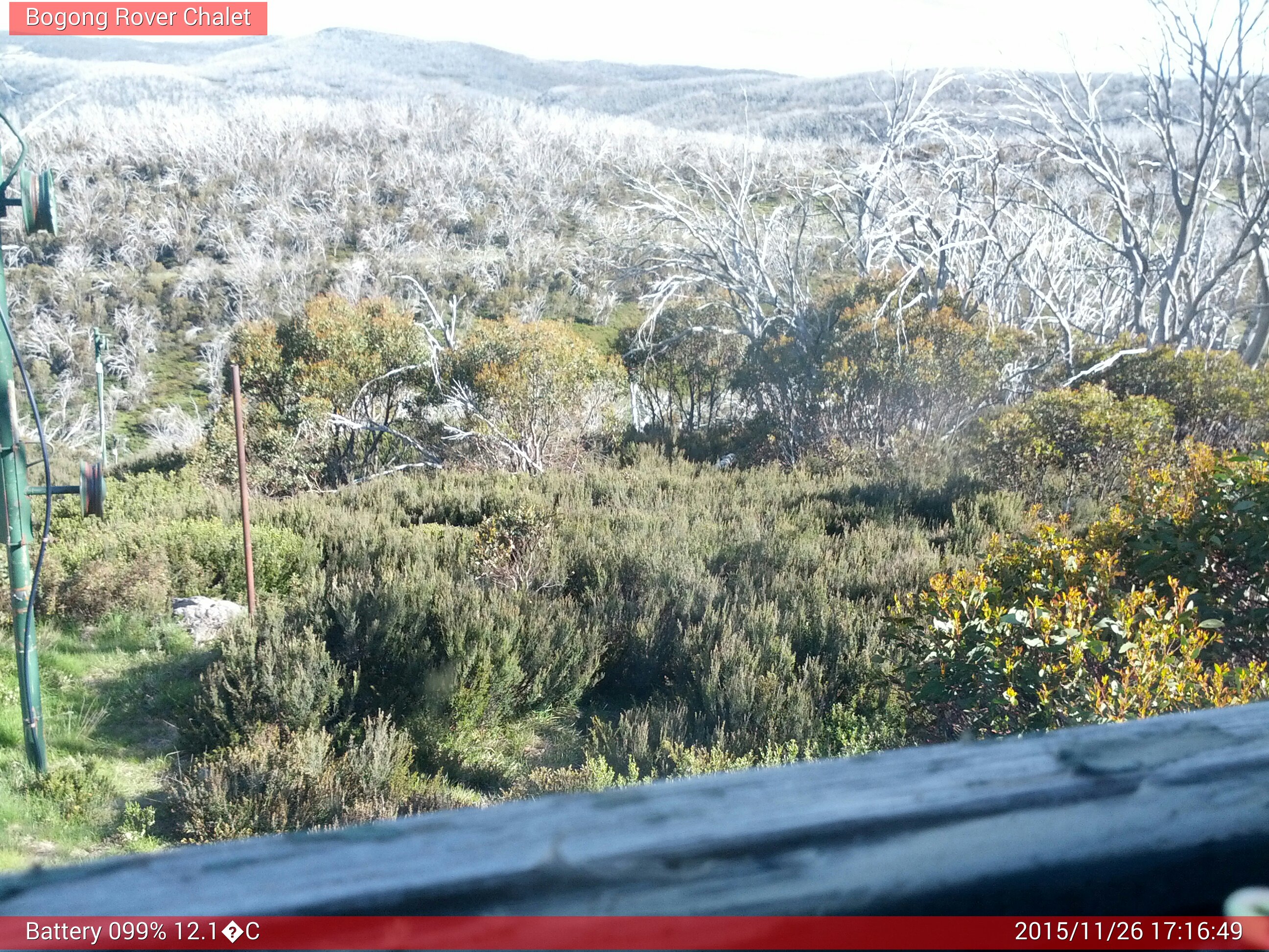 Bogong Web Cam 5:16pm Thursday 26th of November 2015