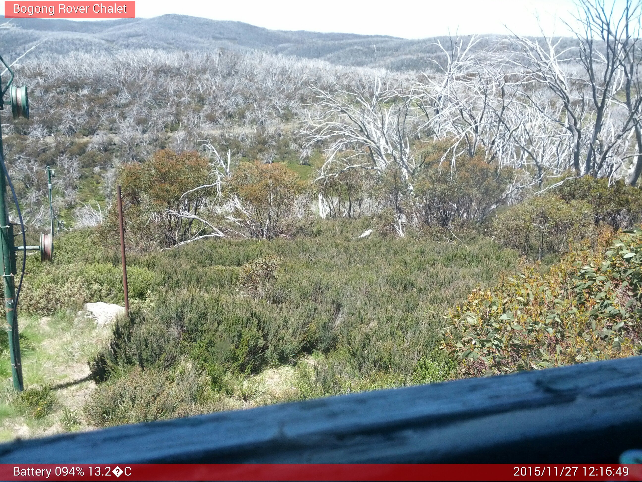 Bogong Web Cam 12:16pm Friday 27th of November 2015