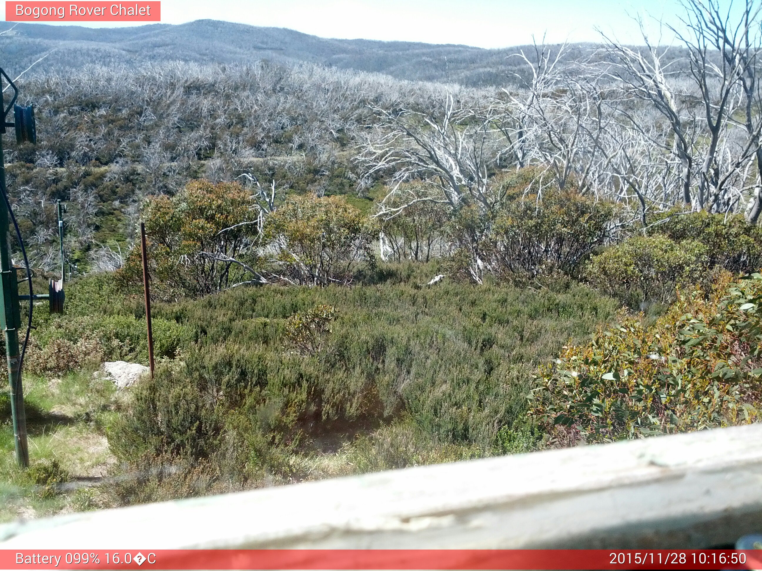 Bogong Web Cam 10:16am Saturday 28th of November 2015