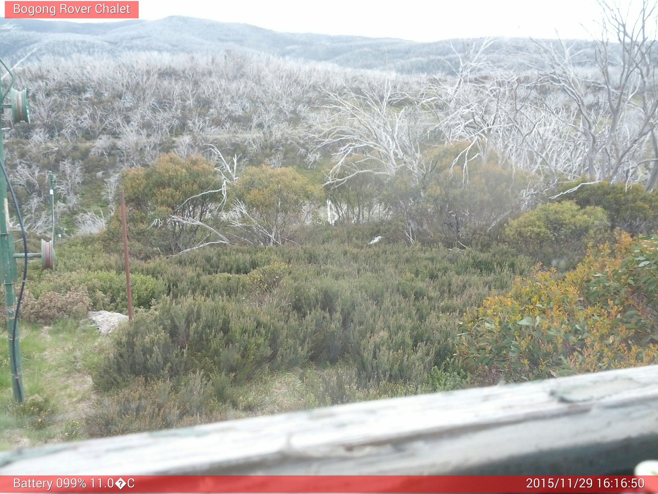 Bogong Web Cam 4:16pm Sunday 29th of November 2015