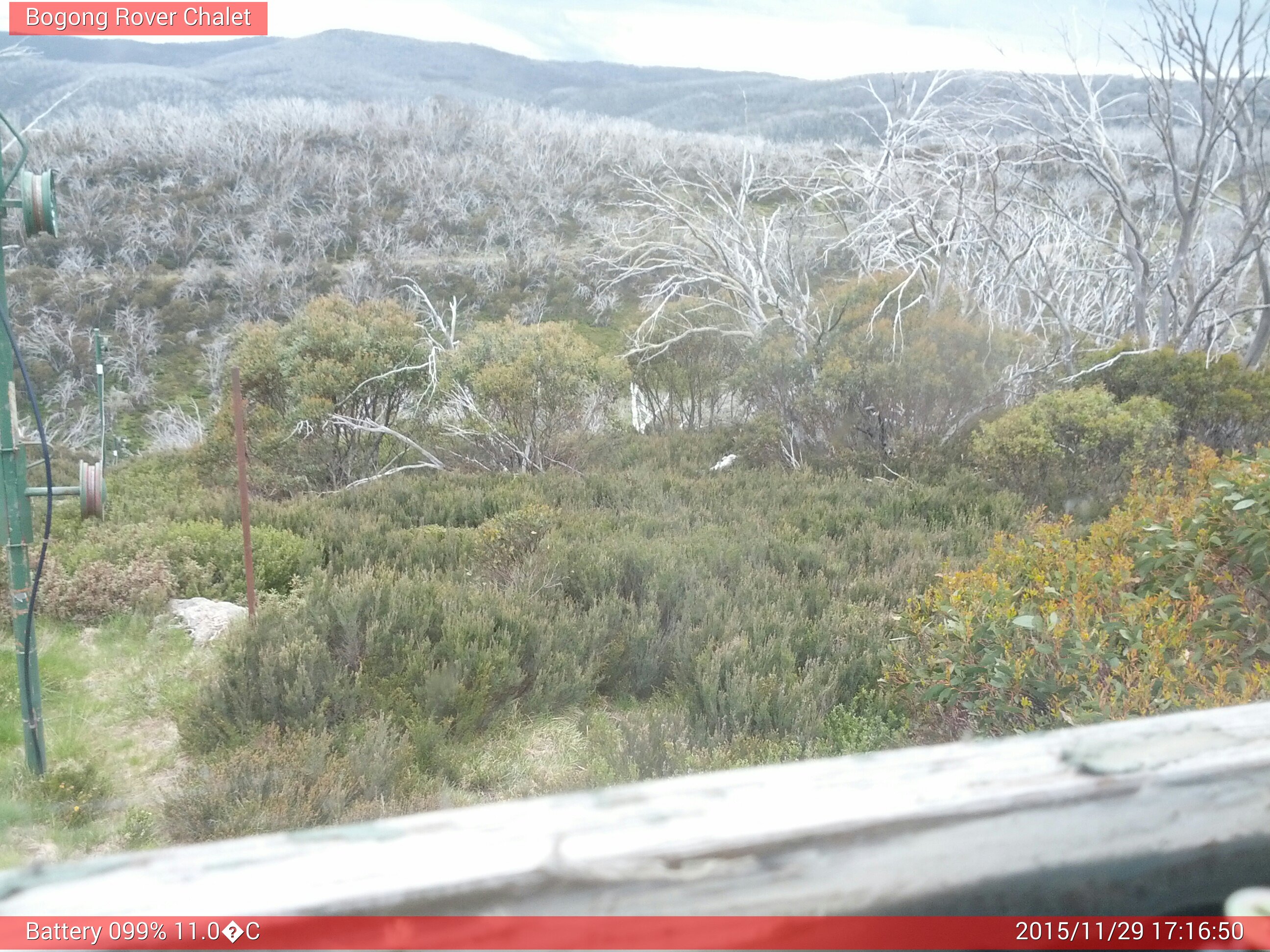 Bogong Web Cam 5:16pm Sunday 29th of November 2015