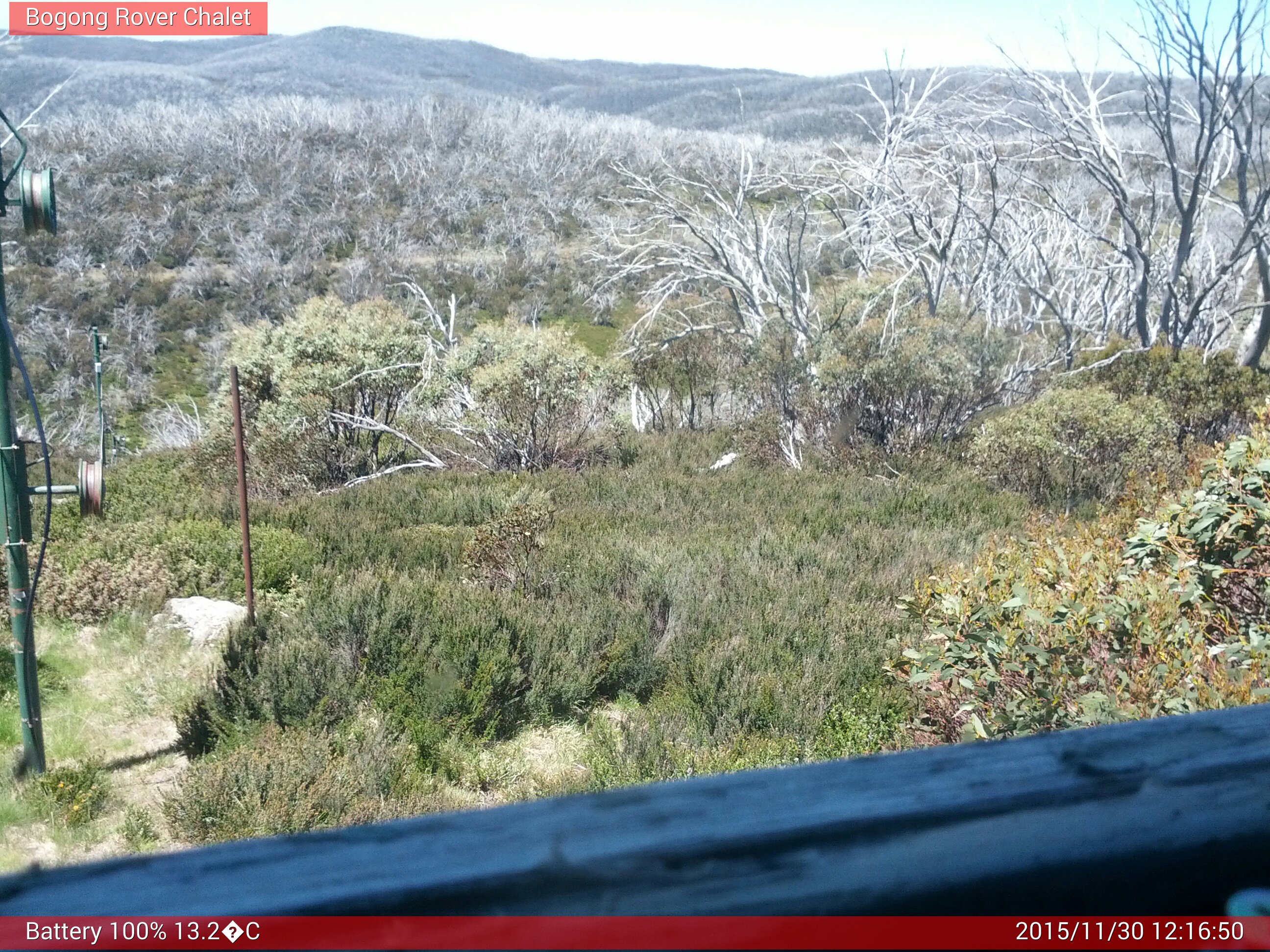 Bogong Web Cam 12:16pm Monday 30th of November 2015