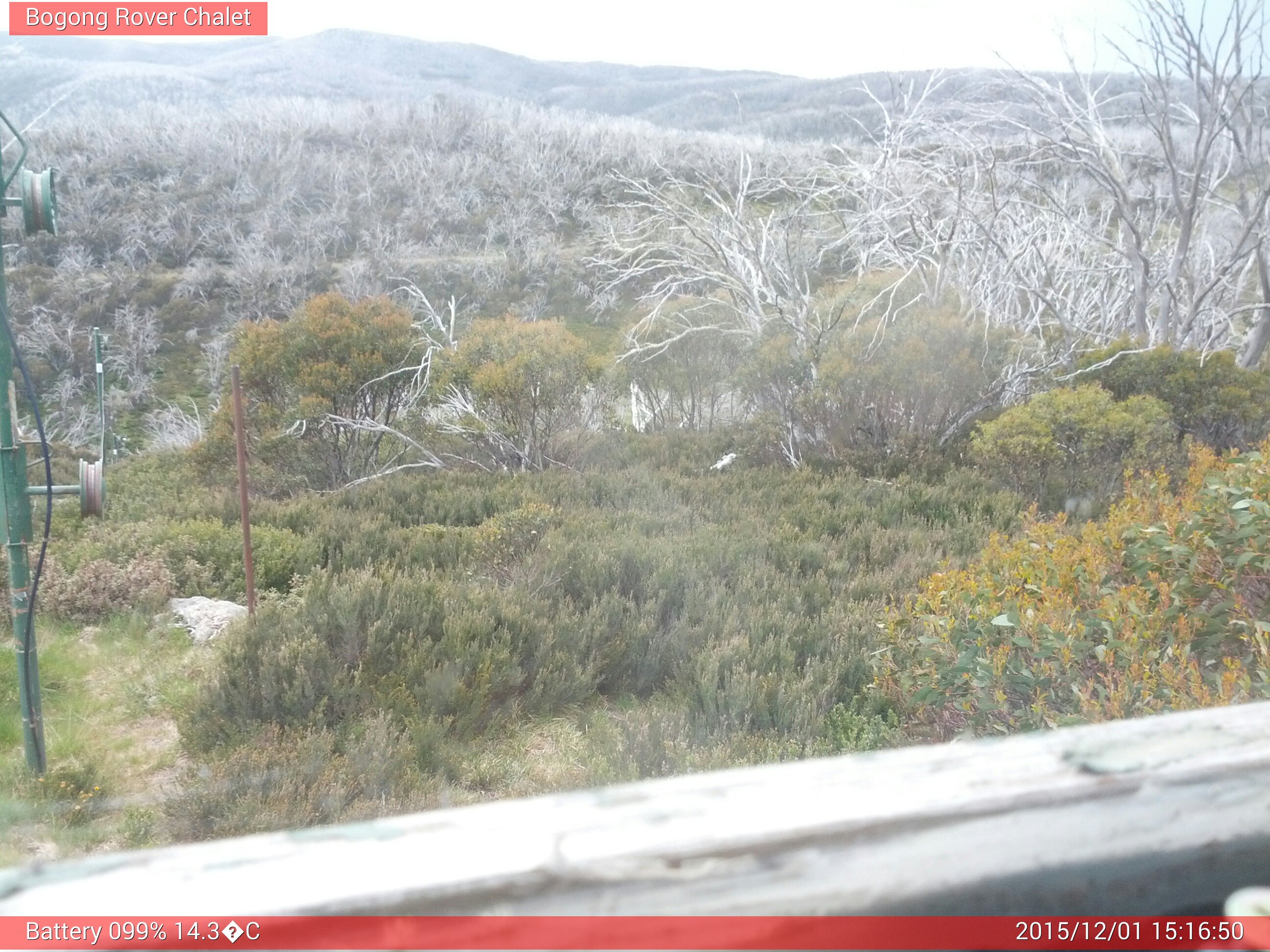 Bogong Web Cam 3:16pm Tuesday 1st of December 2015