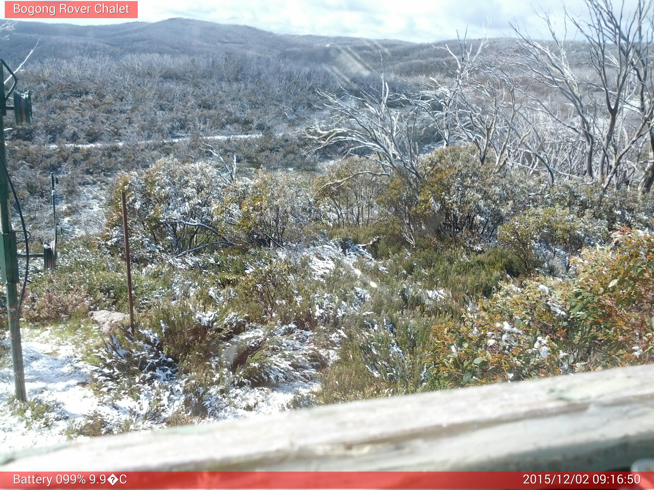 Bogong Web Cam 9:16am Wednesday 2nd of December 2015