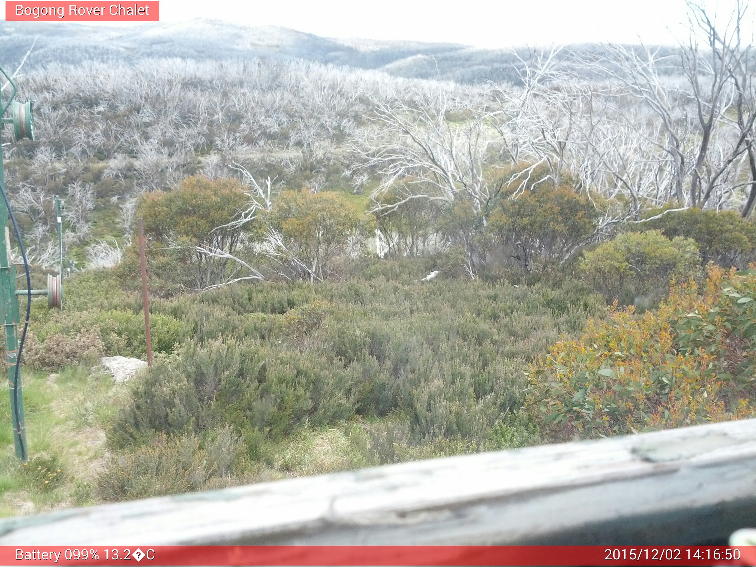 Bogong Web Cam 2:16pm Wednesday 2nd of December 2015