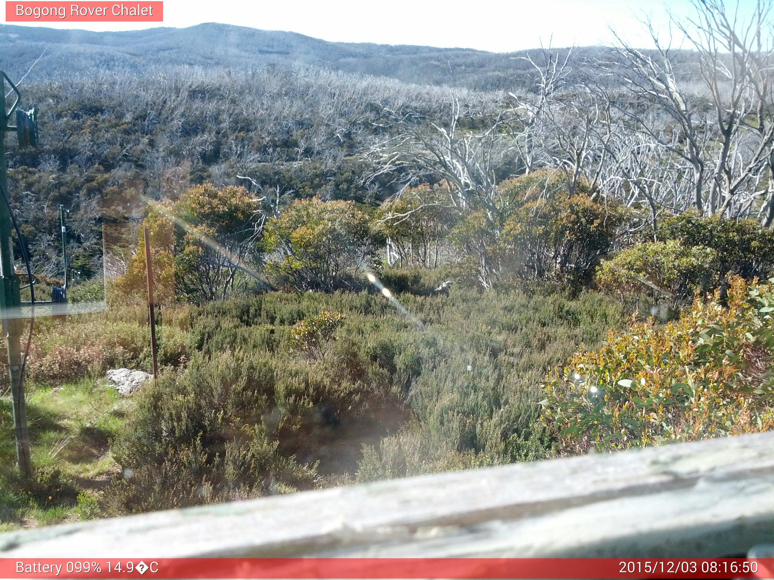 Bogong Web Cam 8:16am Thursday 3rd of December 2015