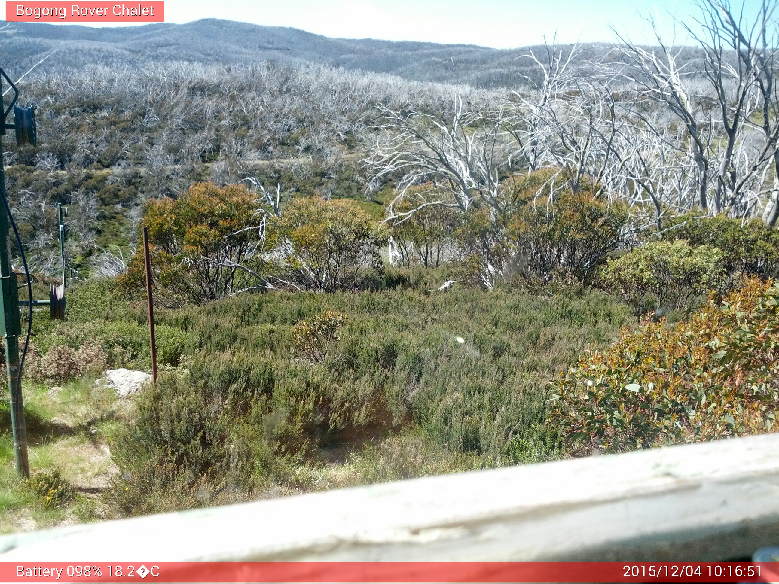 Bogong Web Cam 10:16am Friday 4th of December 2015