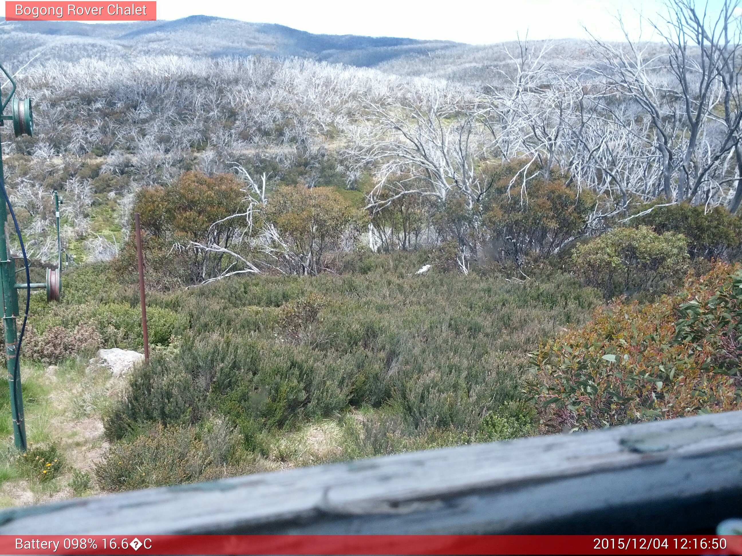 Bogong Web Cam 12:16pm Friday 4th of December 2015