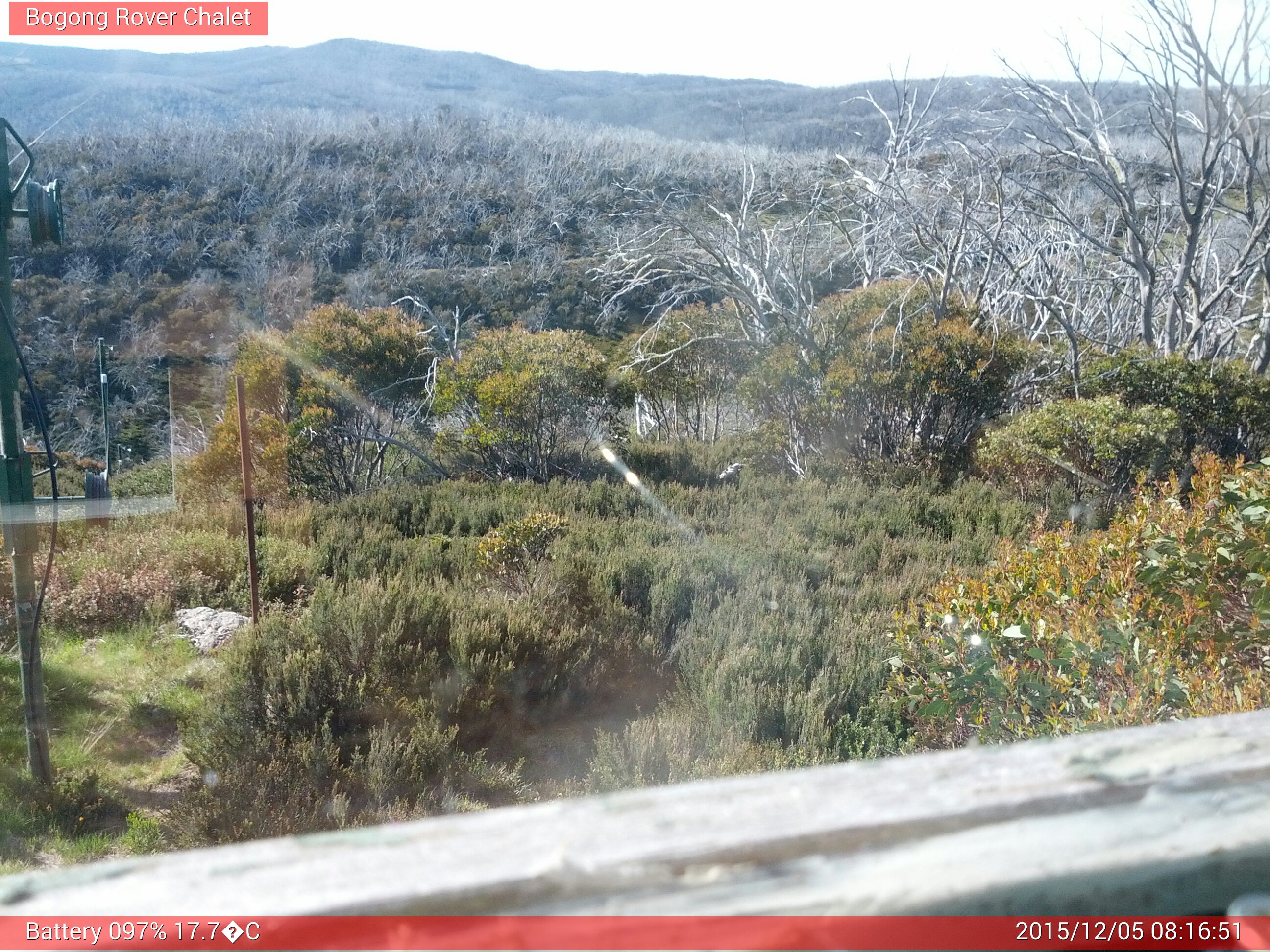 Bogong Web Cam 8:16am Saturday 5th of December 2015