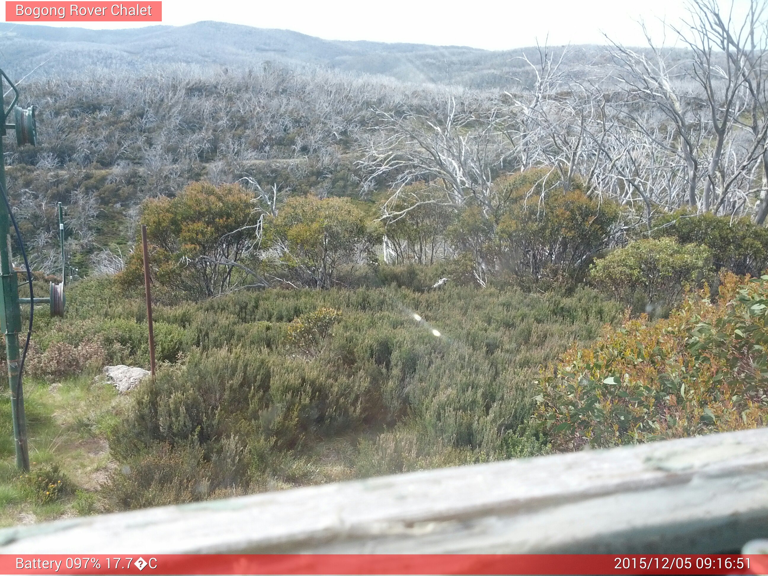 Bogong Web Cam 9:16am Saturday 5th of December 2015