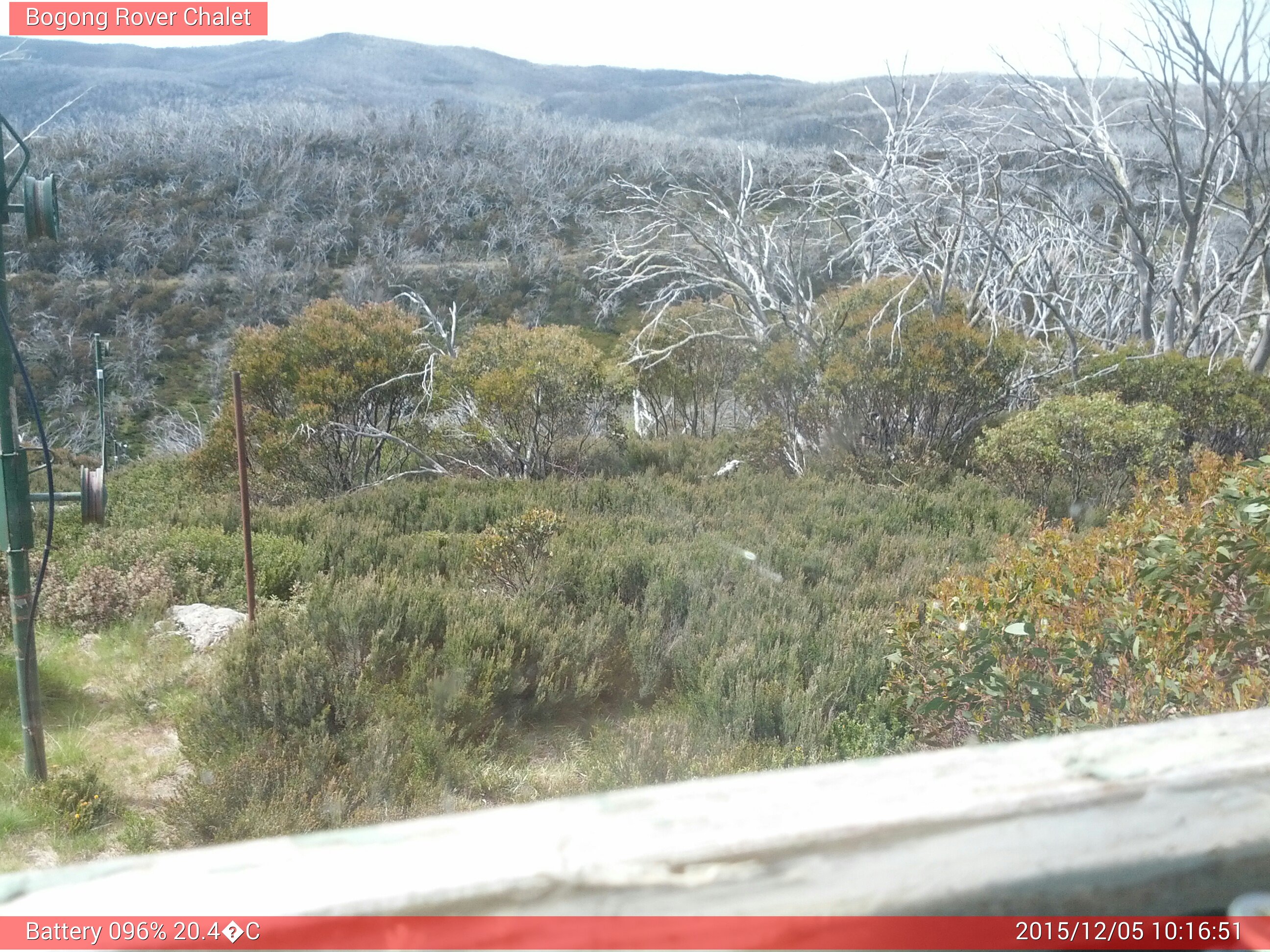 Bogong Web Cam 10:16am Saturday 5th of December 2015