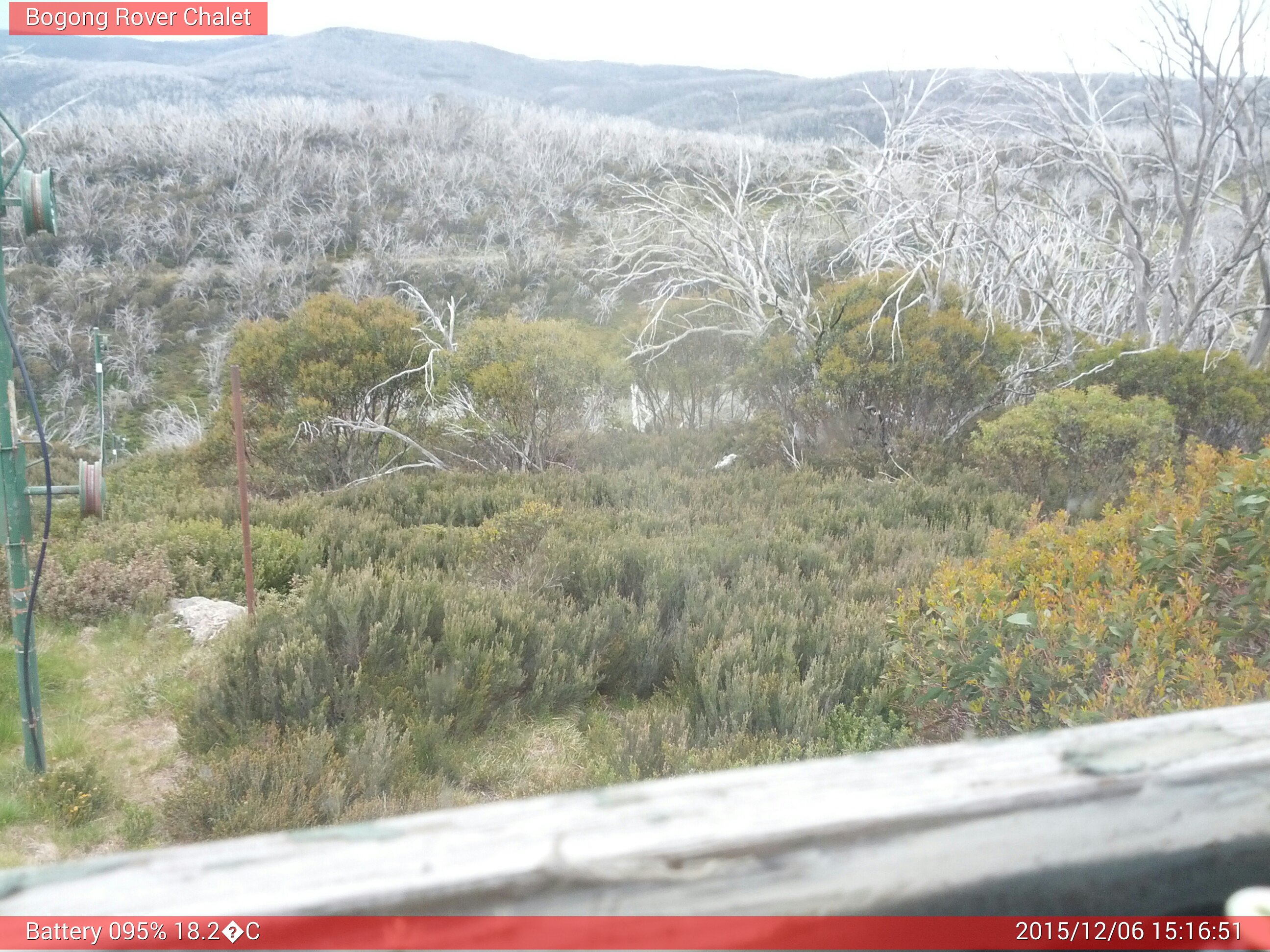 Bogong Web Cam 3:16pm Sunday 6th of December 2015