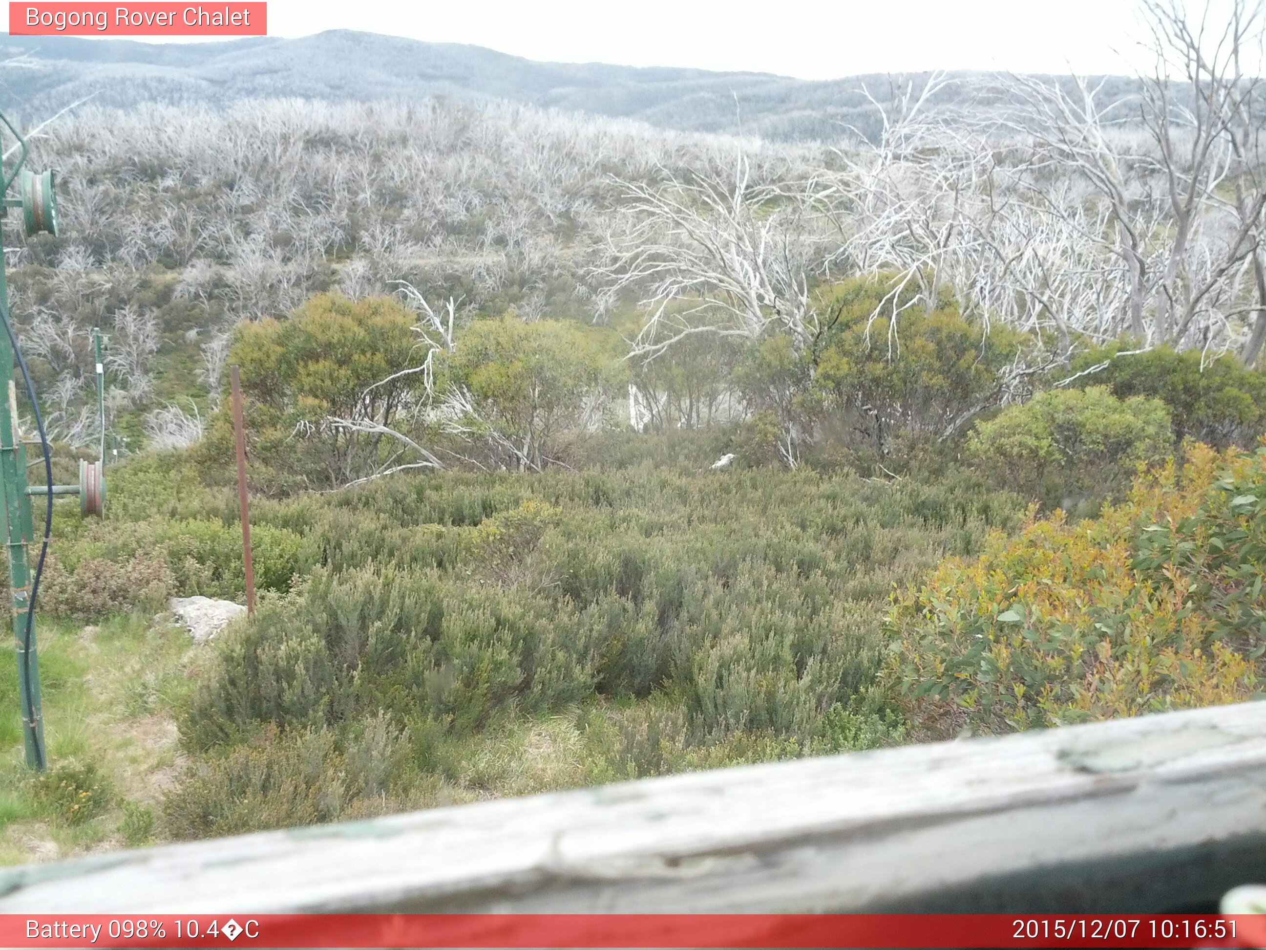 Bogong Web Cam 10:16am Monday 7th of December 2015