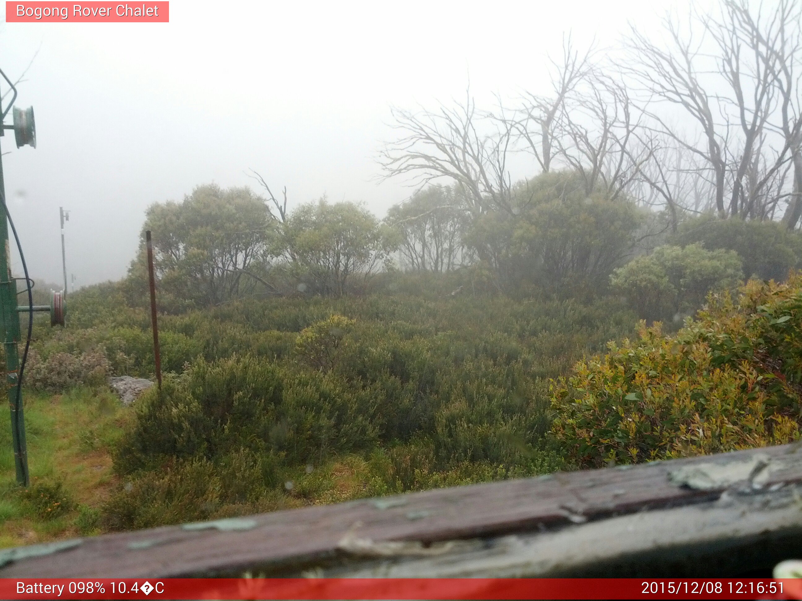 Bogong Web Cam 12:16pm Tuesday 8th of December 2015