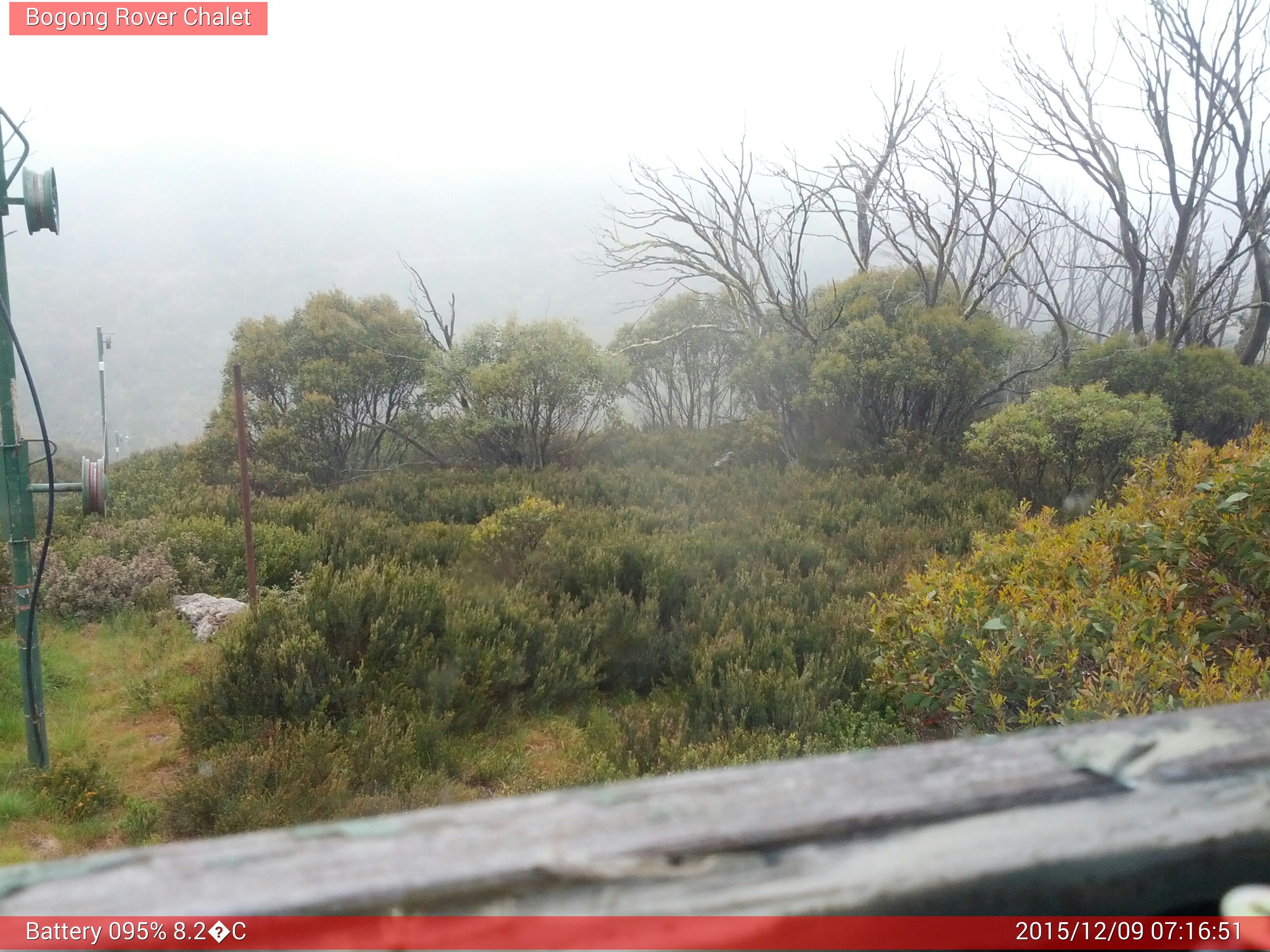 Bogong Web Cam 7:16am Wednesday 9th of December 2015