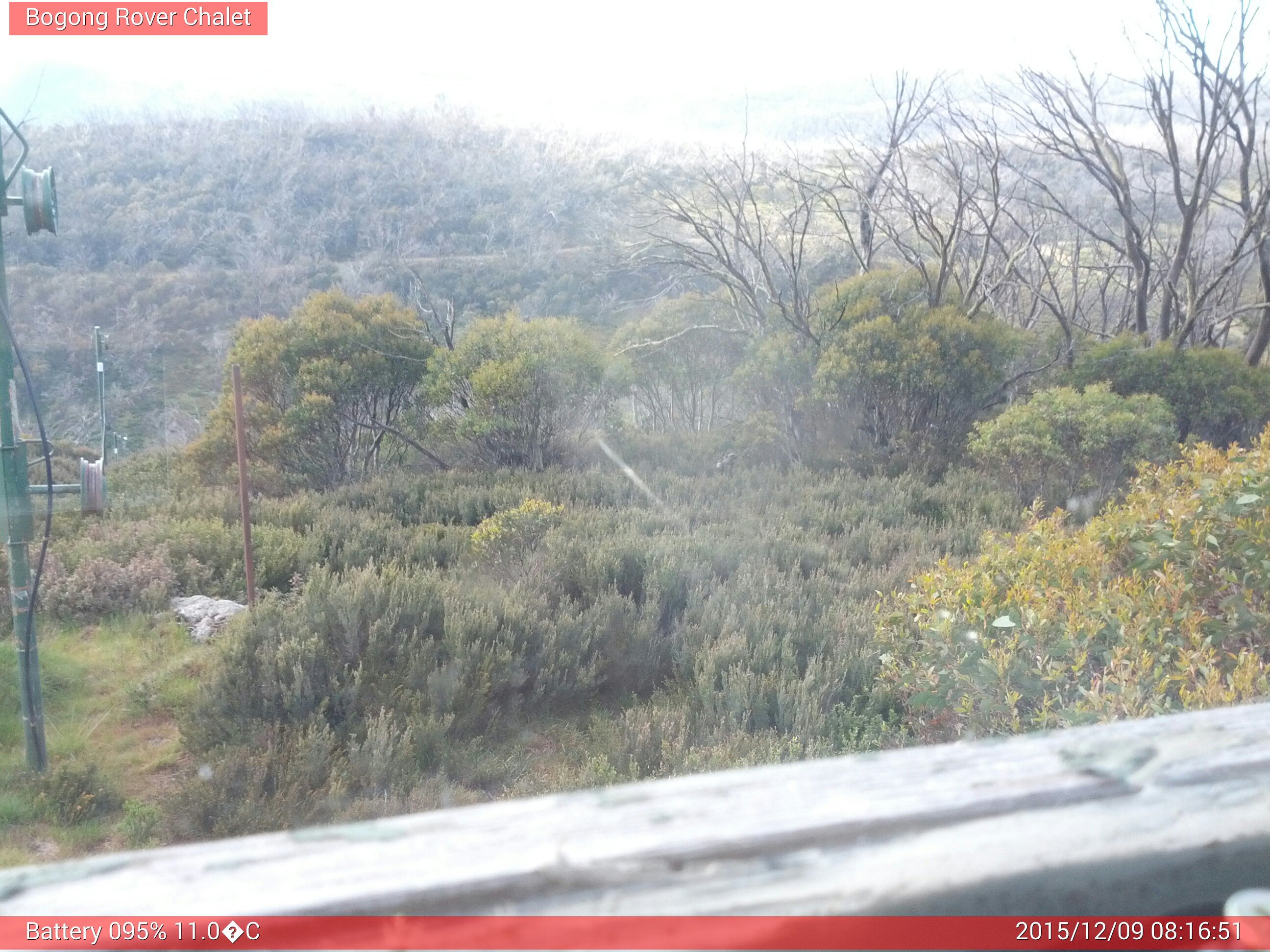 Bogong Web Cam 8:16am Wednesday 9th of December 2015