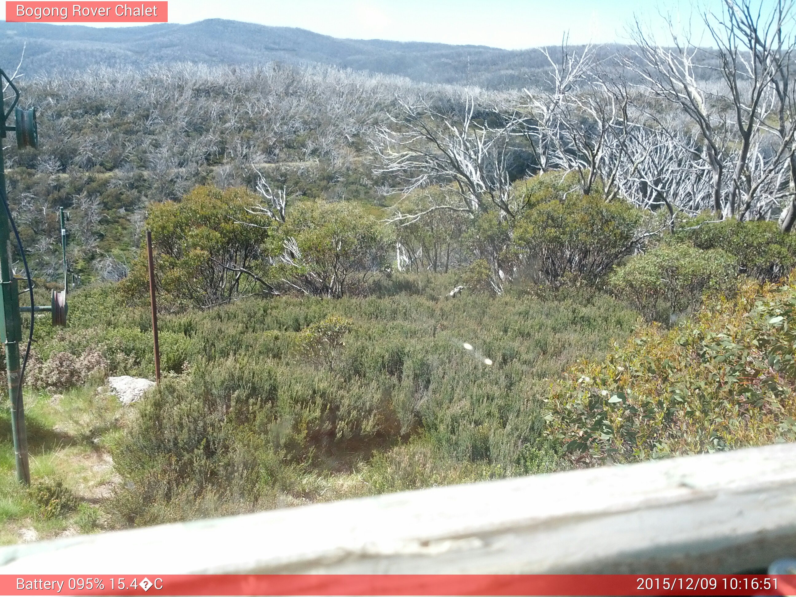 Bogong Web Cam 10:16am Wednesday 9th of December 2015