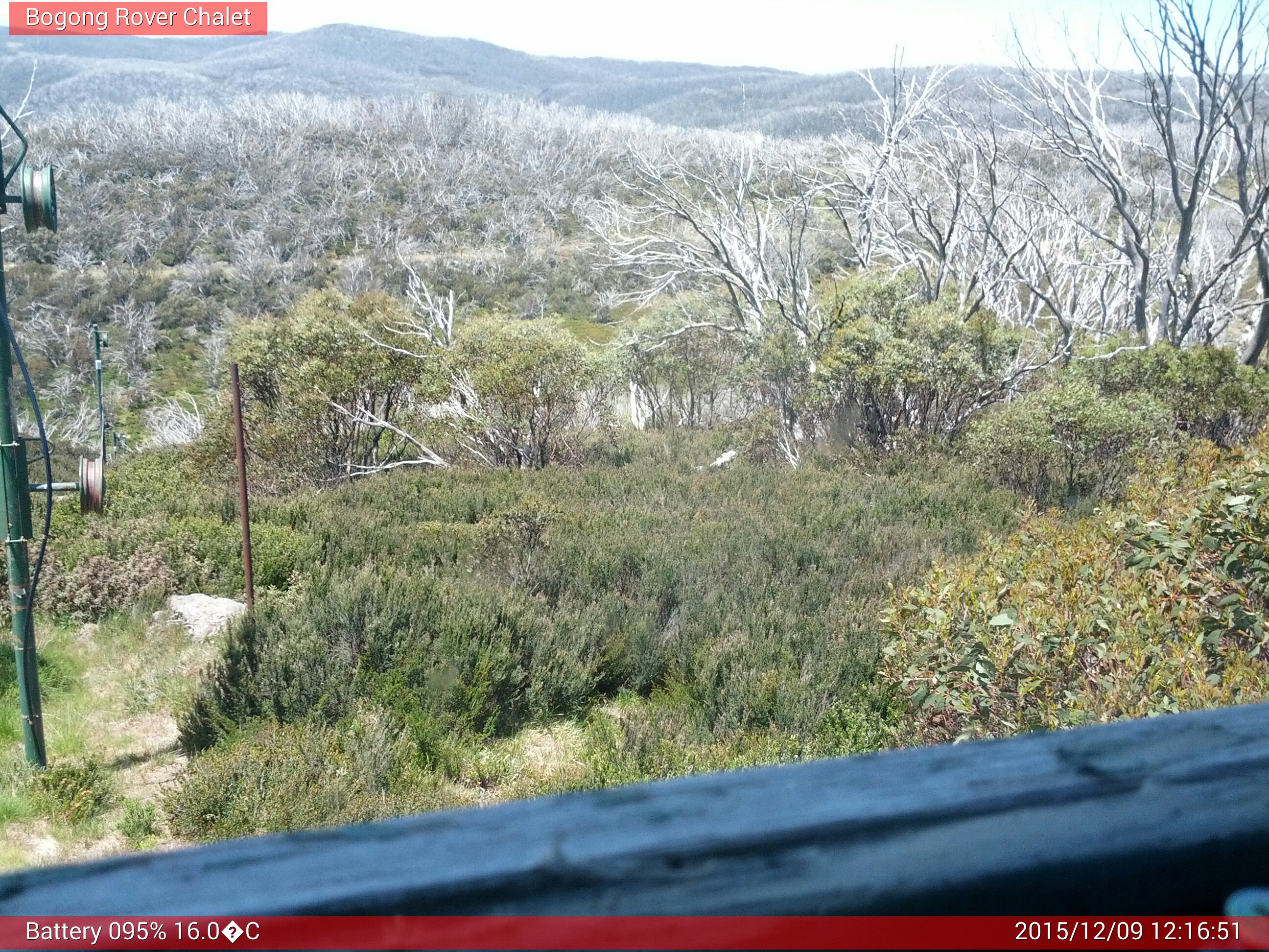 Bogong Web Cam 12:16pm Wednesday 9th of December 2015