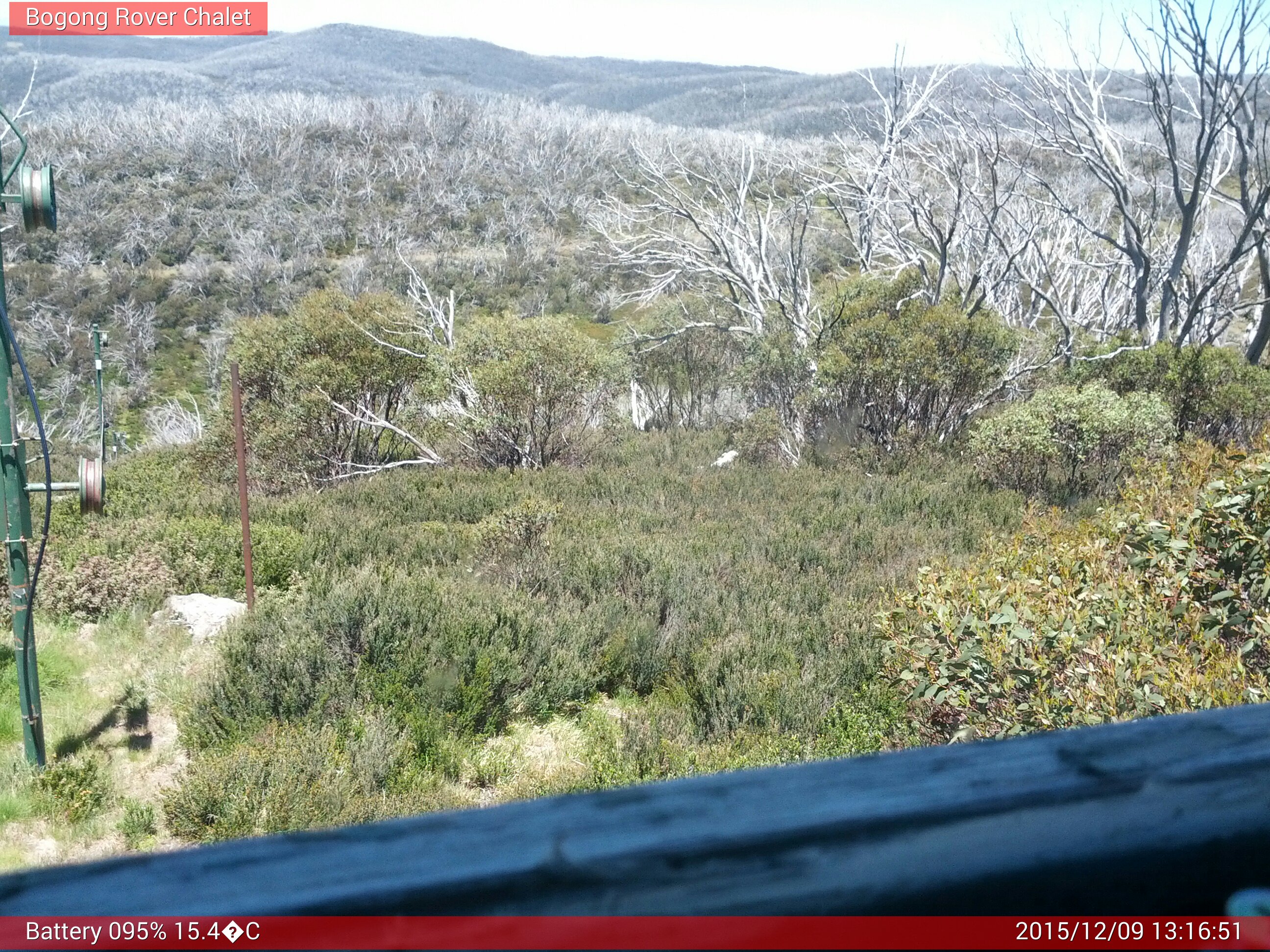 Bogong Web Cam 1:16pm Wednesday 9th of December 2015