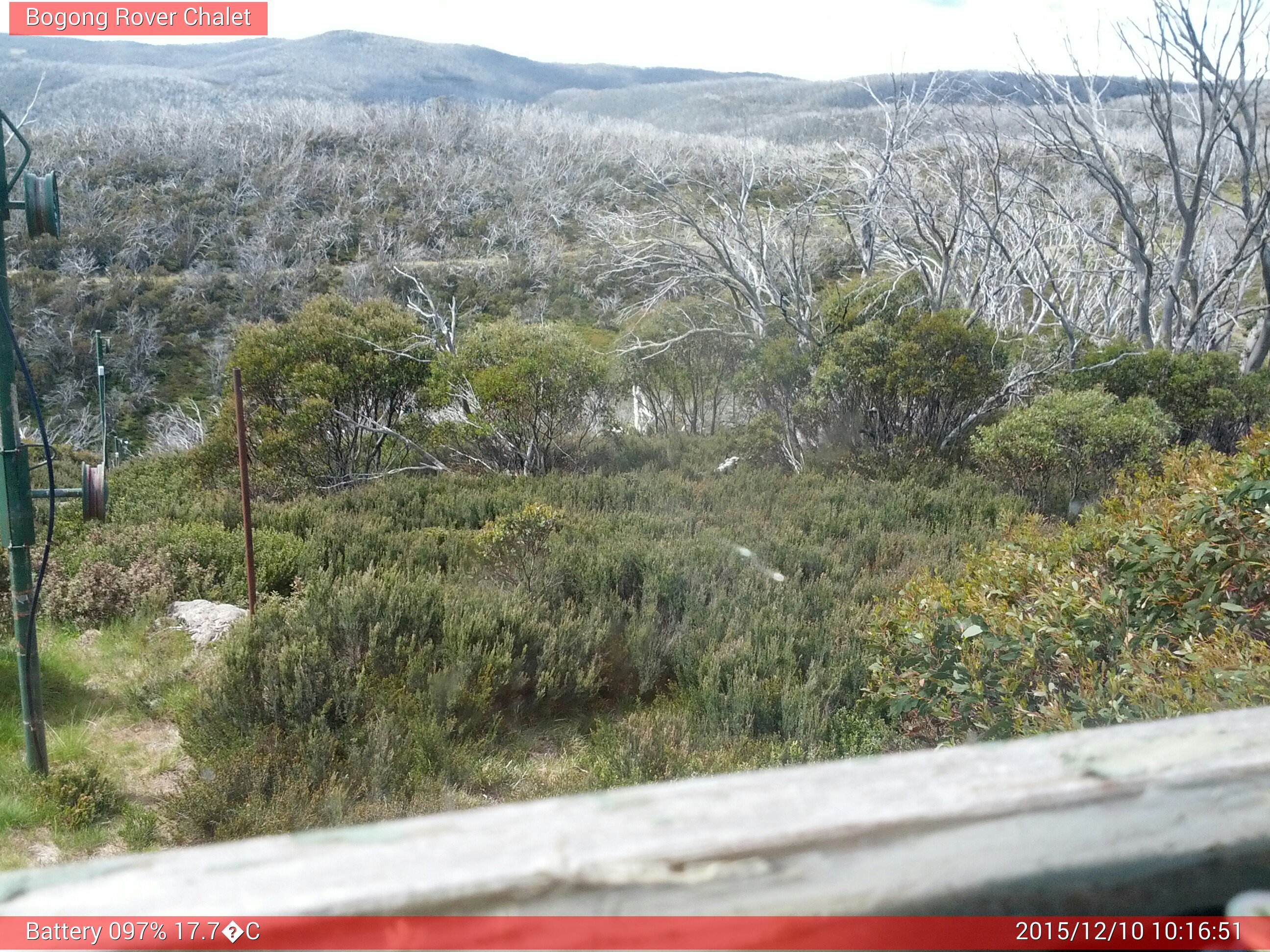 Bogong Web Cam 10:16am Thursday 10th of December 2015