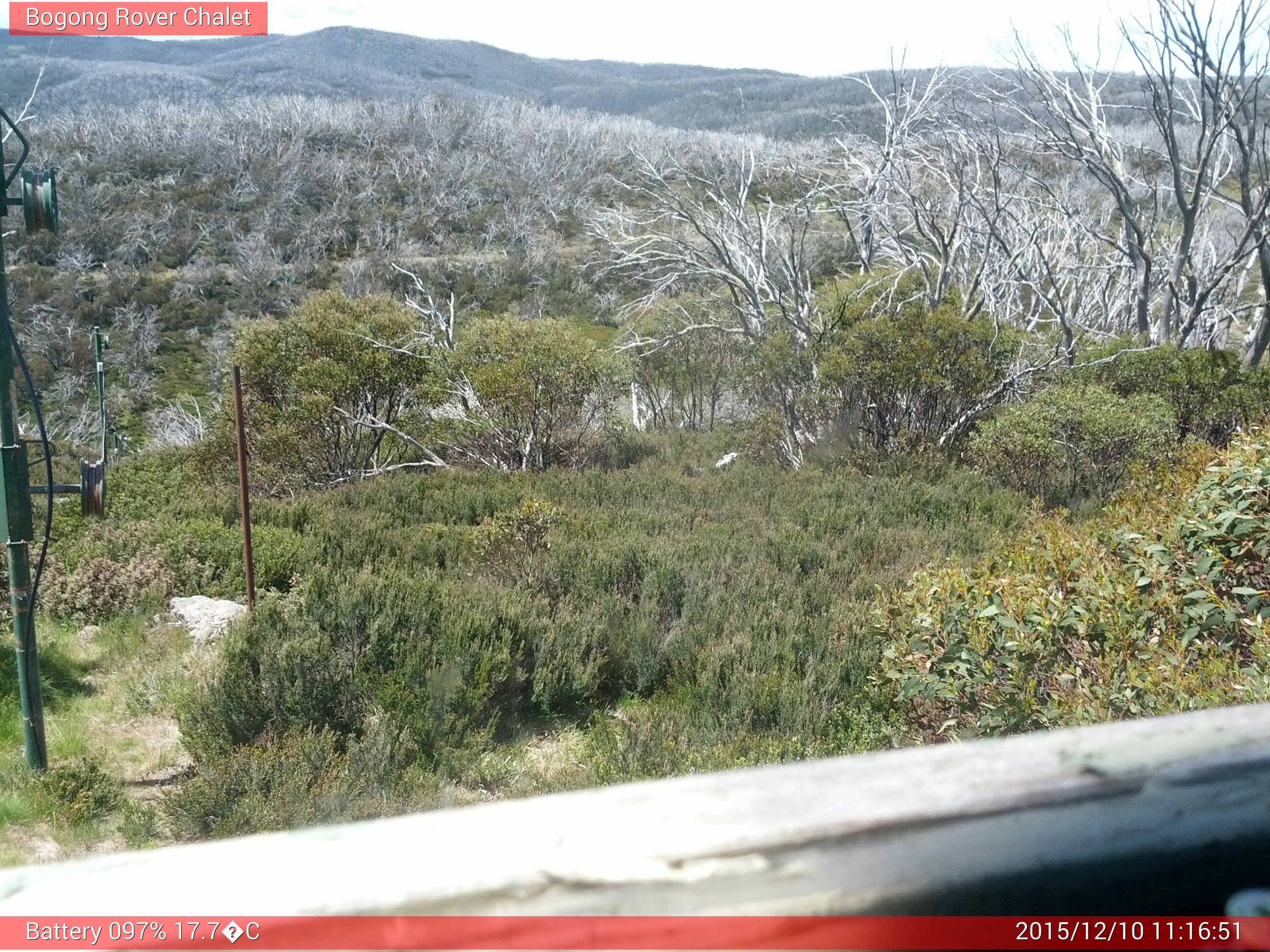 Bogong Web Cam 11:16am Thursday 10th of December 2015