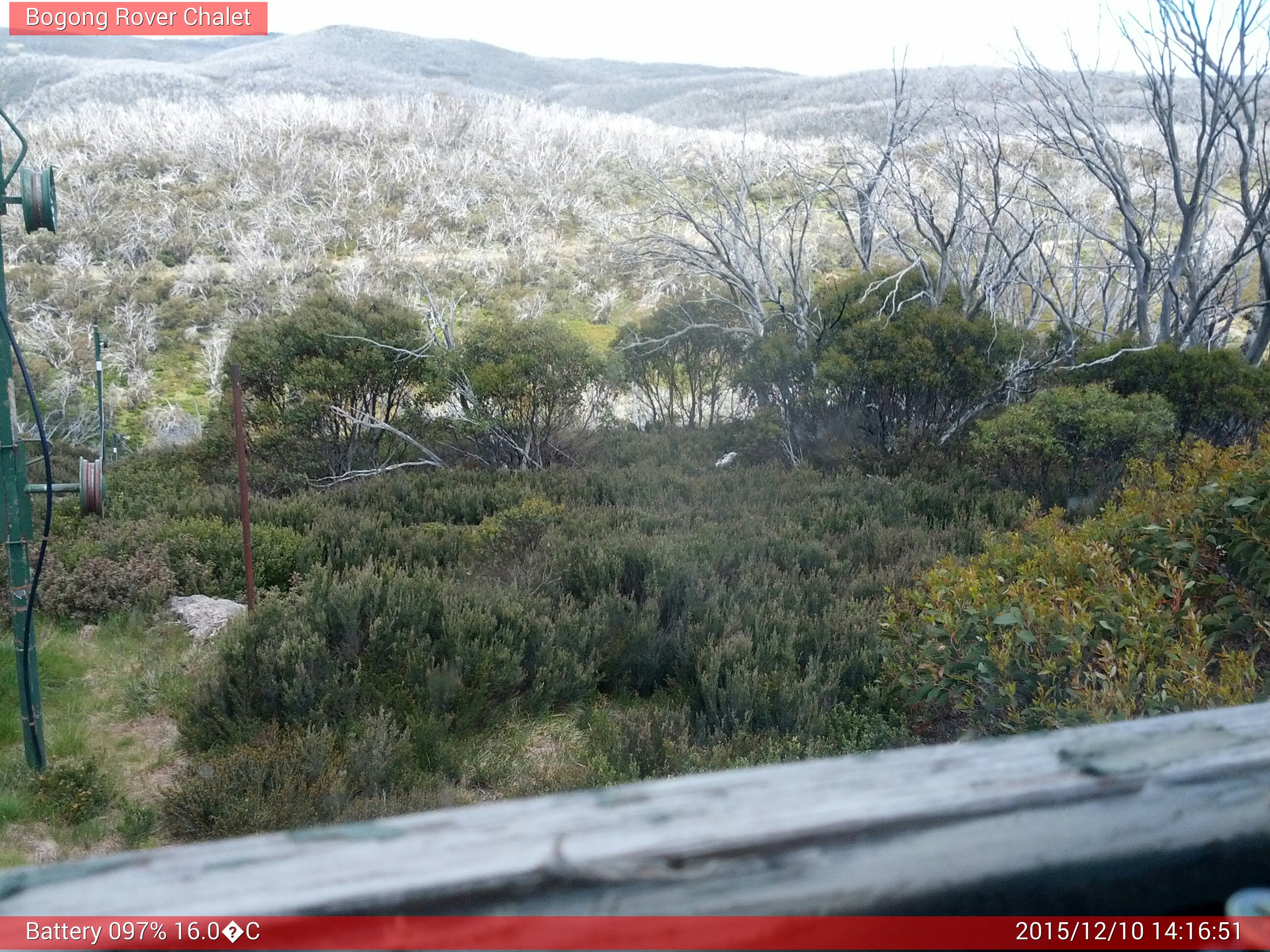 Bogong Web Cam 2:16pm Thursday 10th of December 2015