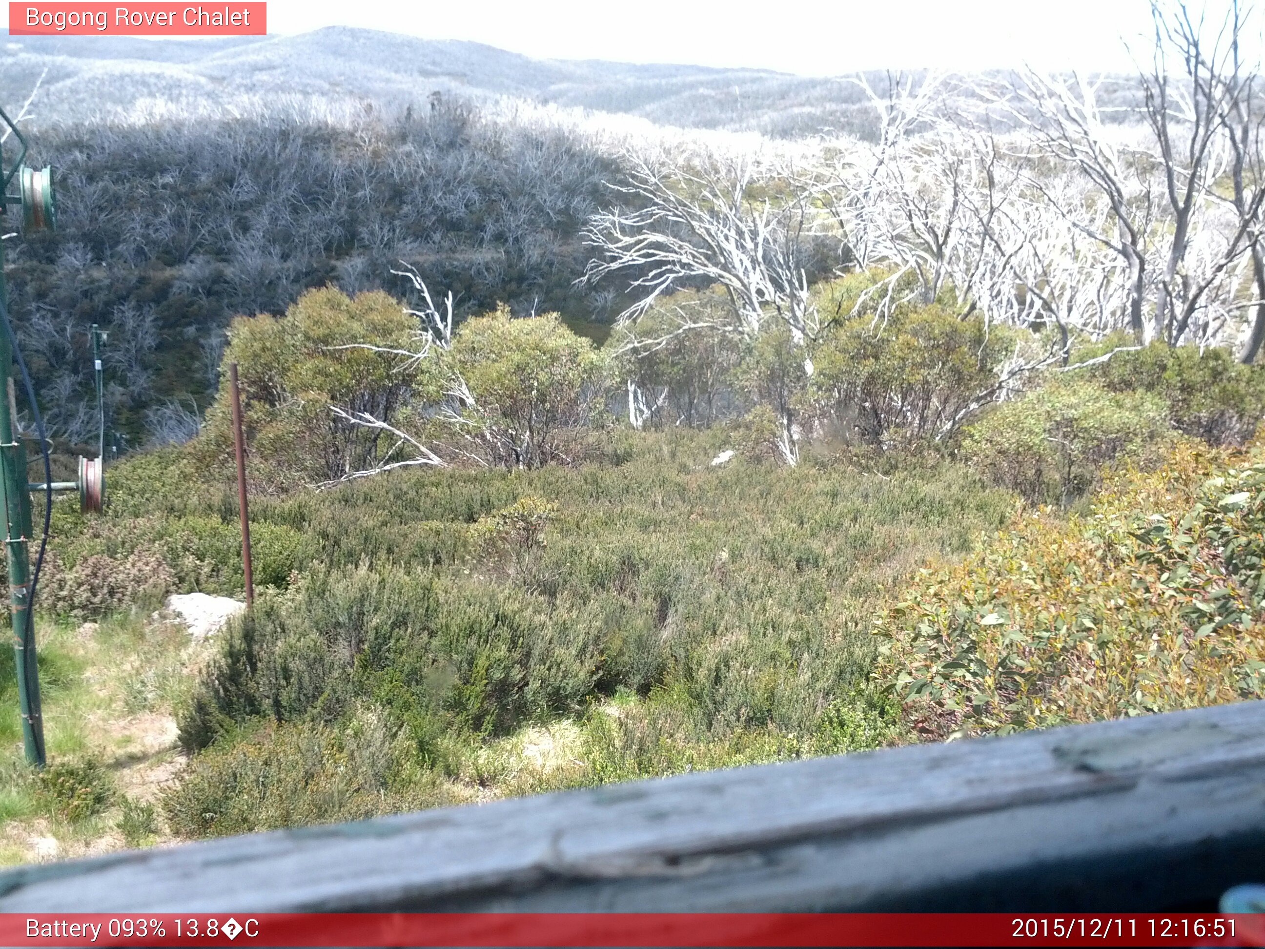 Bogong Web Cam 12:16pm Friday 11th of December 2015