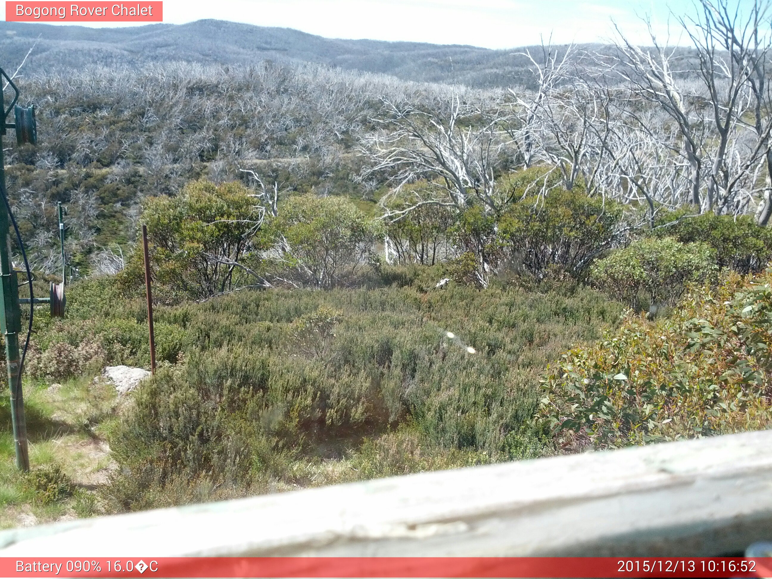 Bogong Web Cam 10:16am Sunday 13th of December 2015