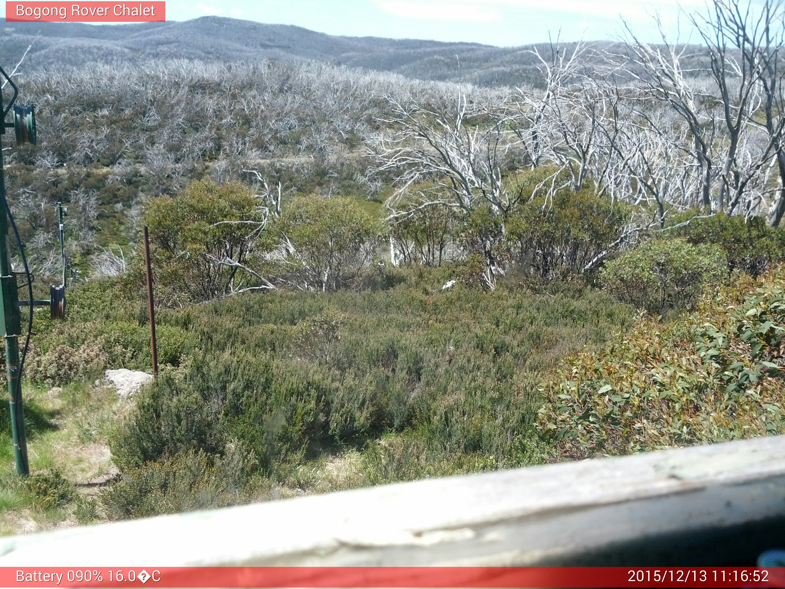 Bogong Web Cam 11:16am Sunday 13th of December 2015