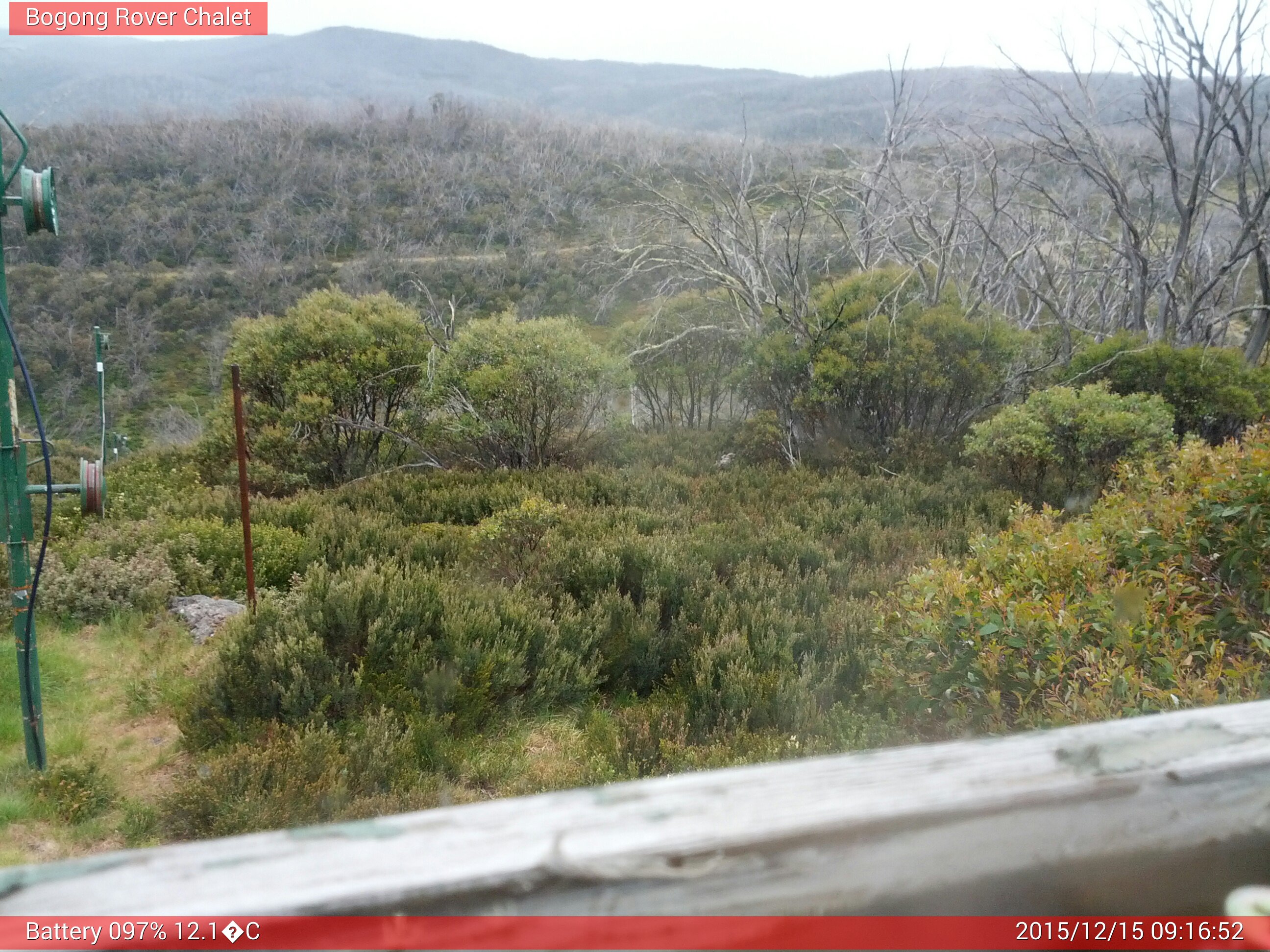 Bogong Web Cam 9:16am Tuesday 15th of December 2015