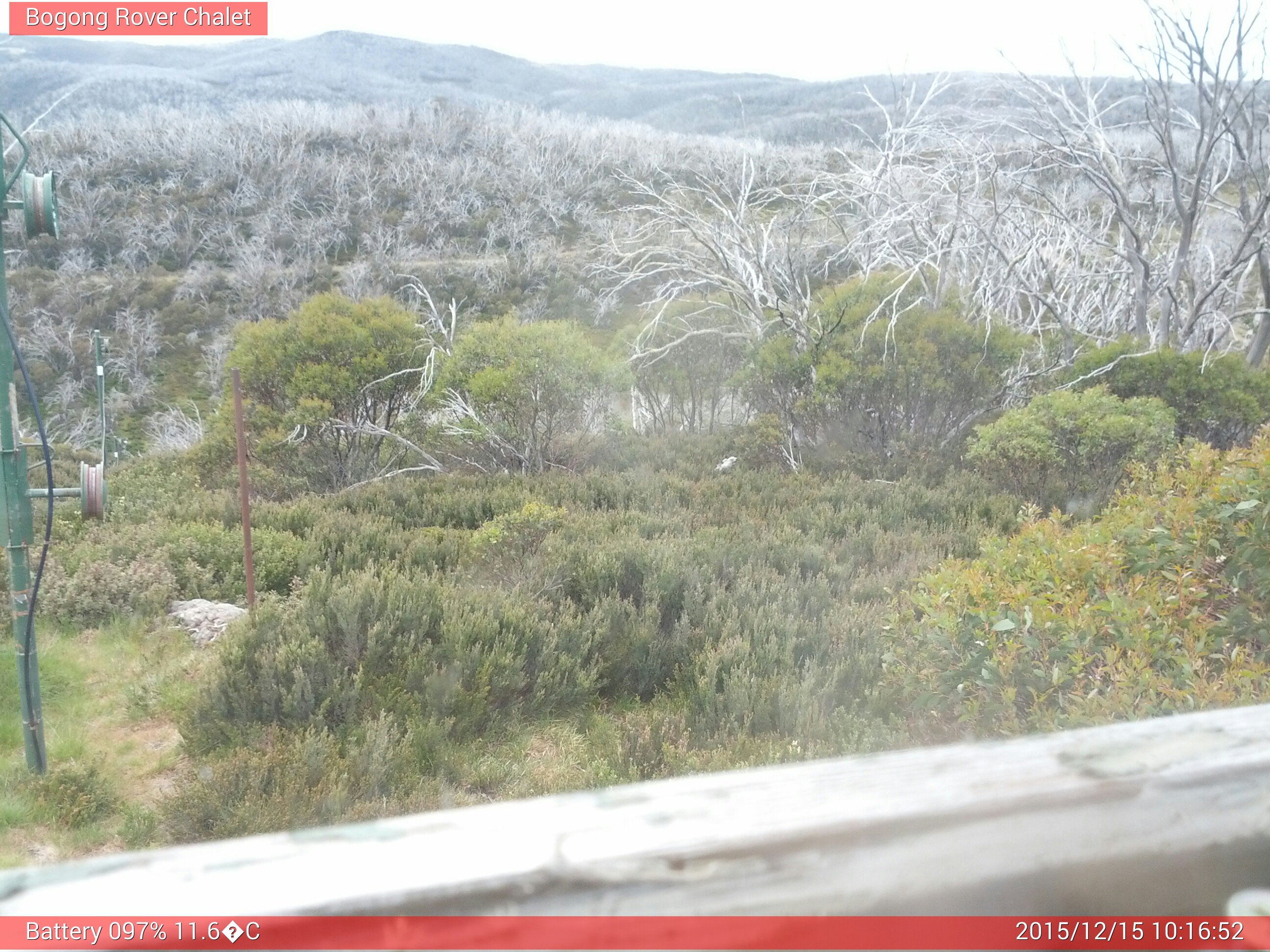 Bogong Web Cam 10:16am Tuesday 15th of December 2015