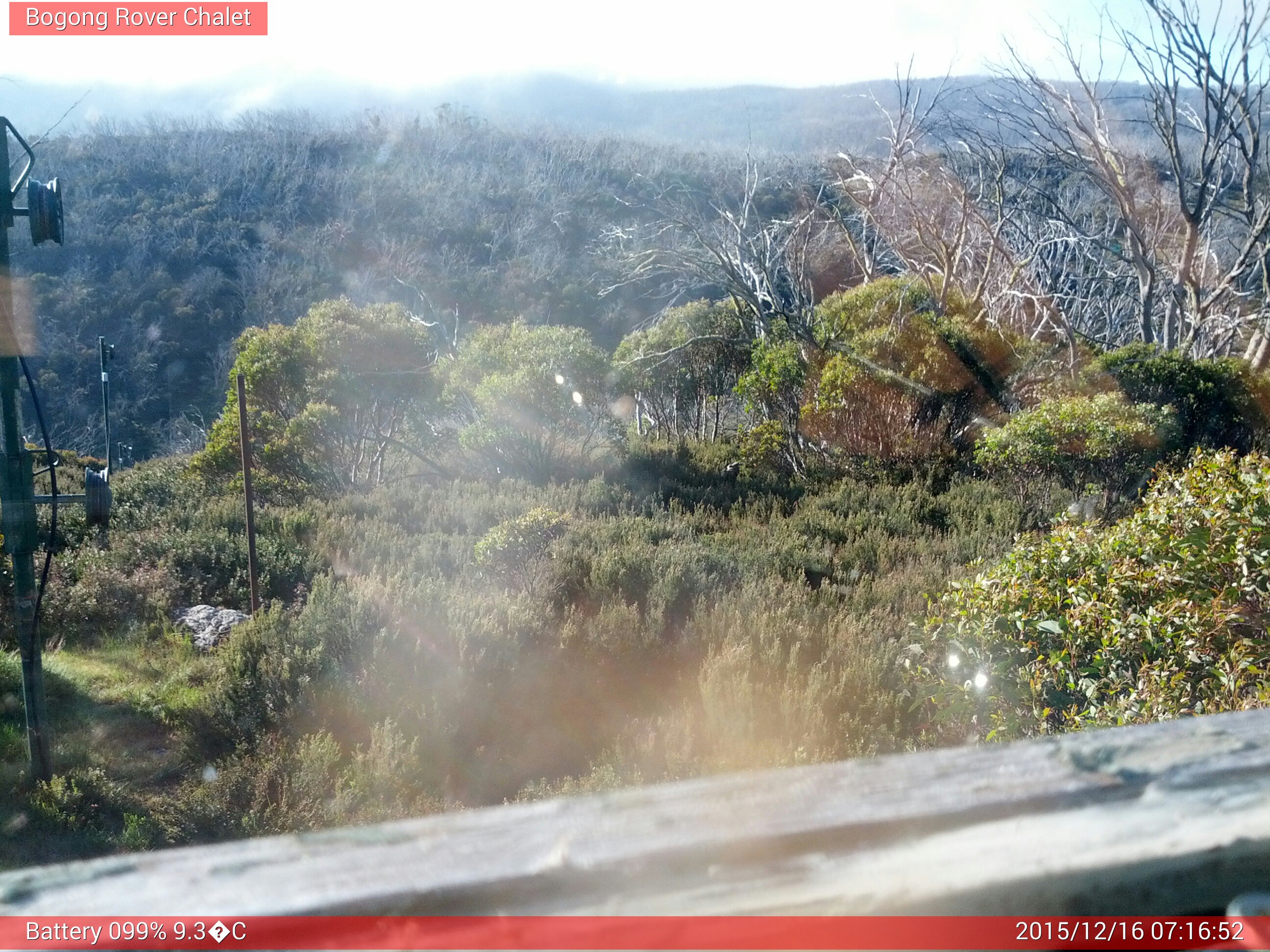 Bogong Web Cam 7:16am Wednesday 16th of December 2015