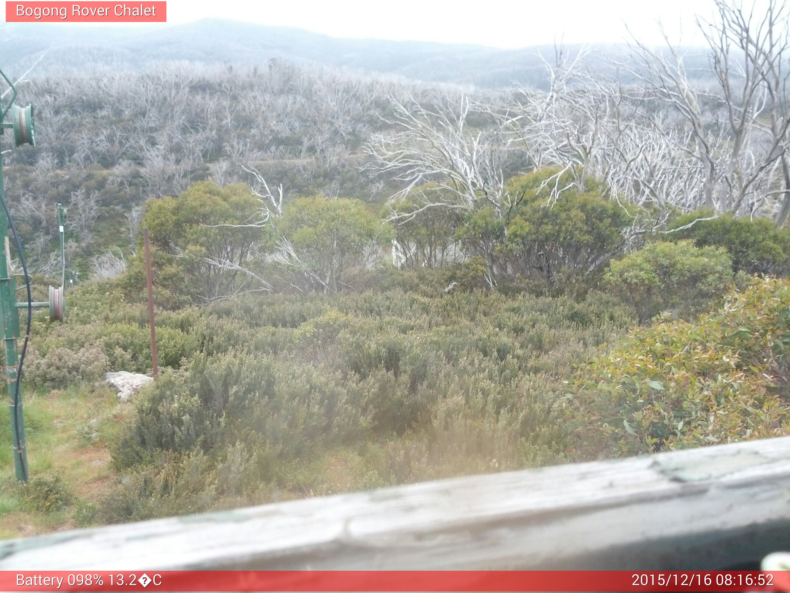 Bogong Web Cam 8:16am Wednesday 16th of December 2015