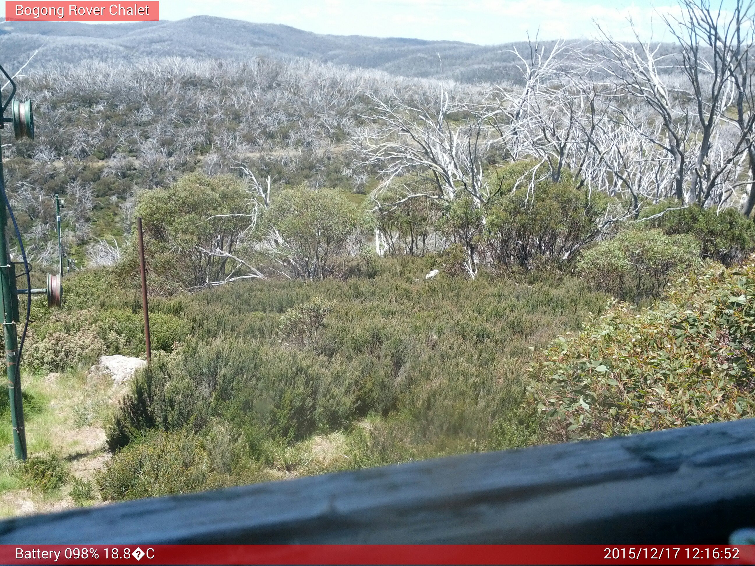 Bogong Web Cam 12:16pm Thursday 17th of December 2015